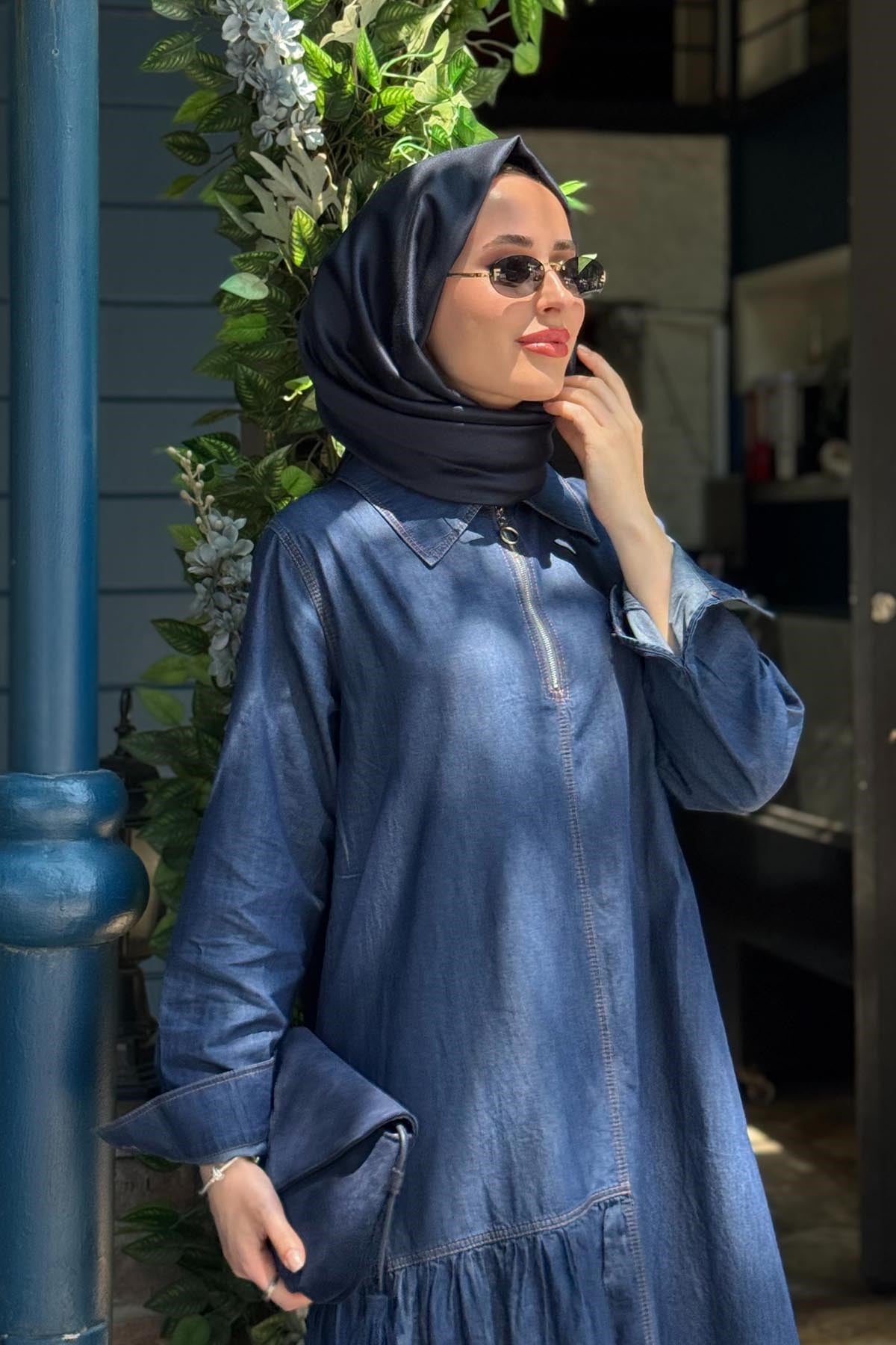 İNVEE Kot Elbise 7162 Kot Mavi