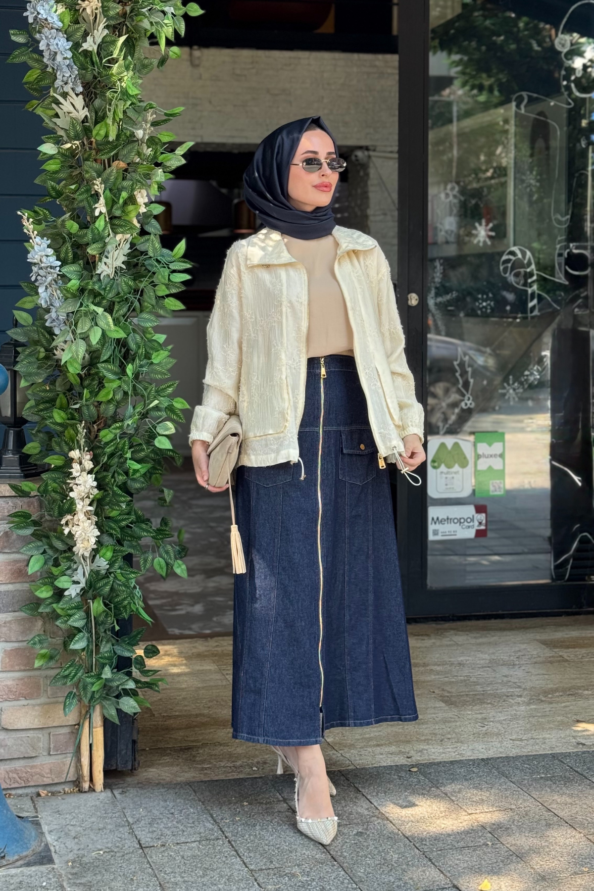 İNVEE Kot Etek 7197 Lacivert