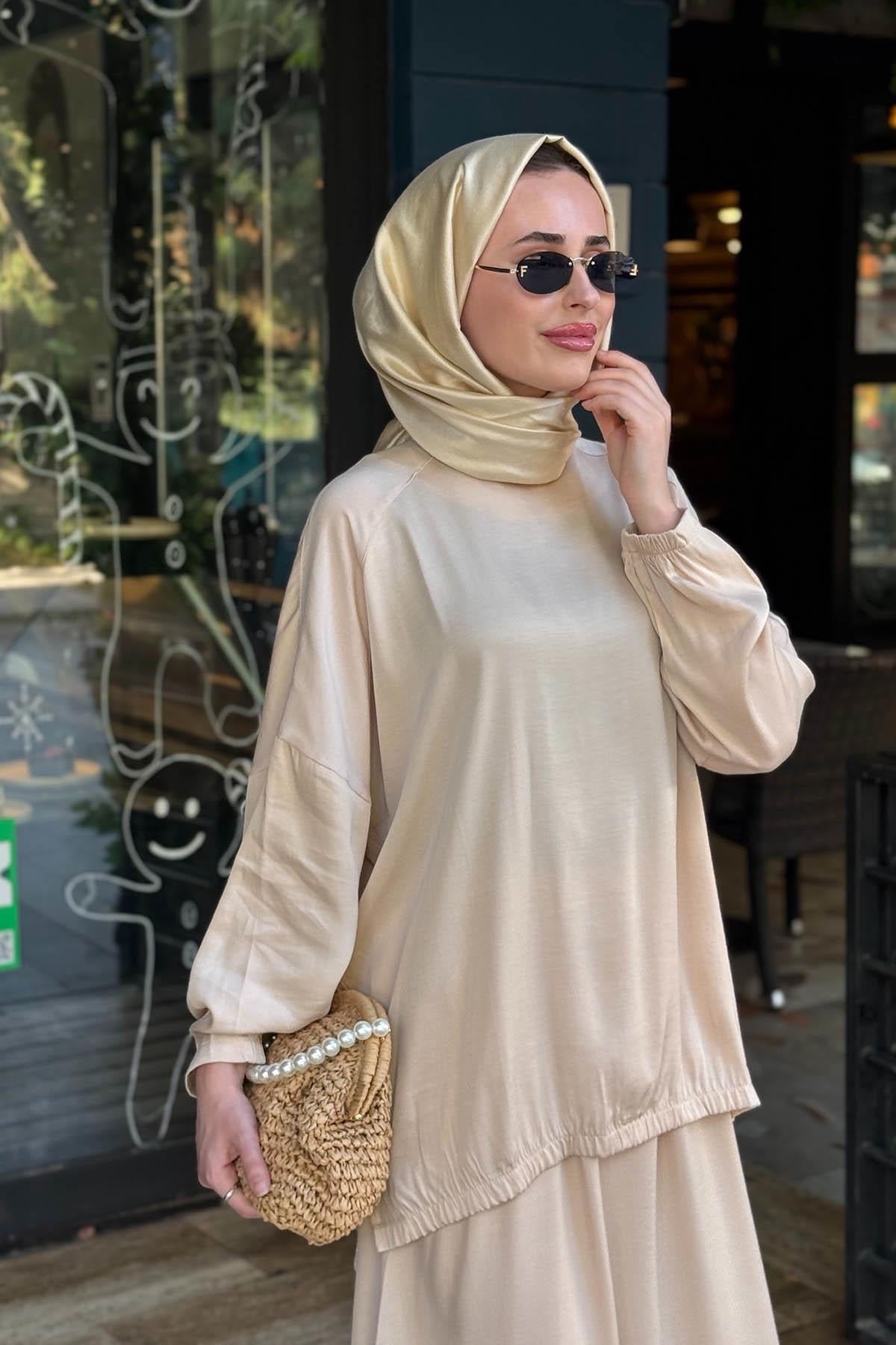 İNVEE Leydi Etekli Takım 7169 Bej