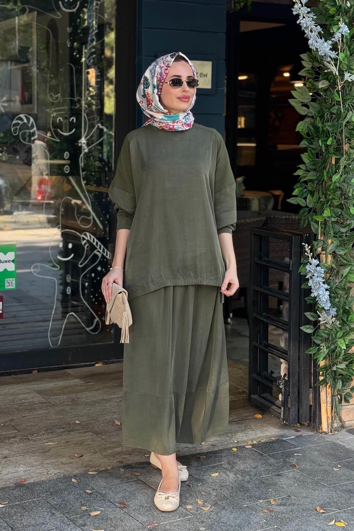 İNVEE Leydi Etekli Takım 7169 Haki