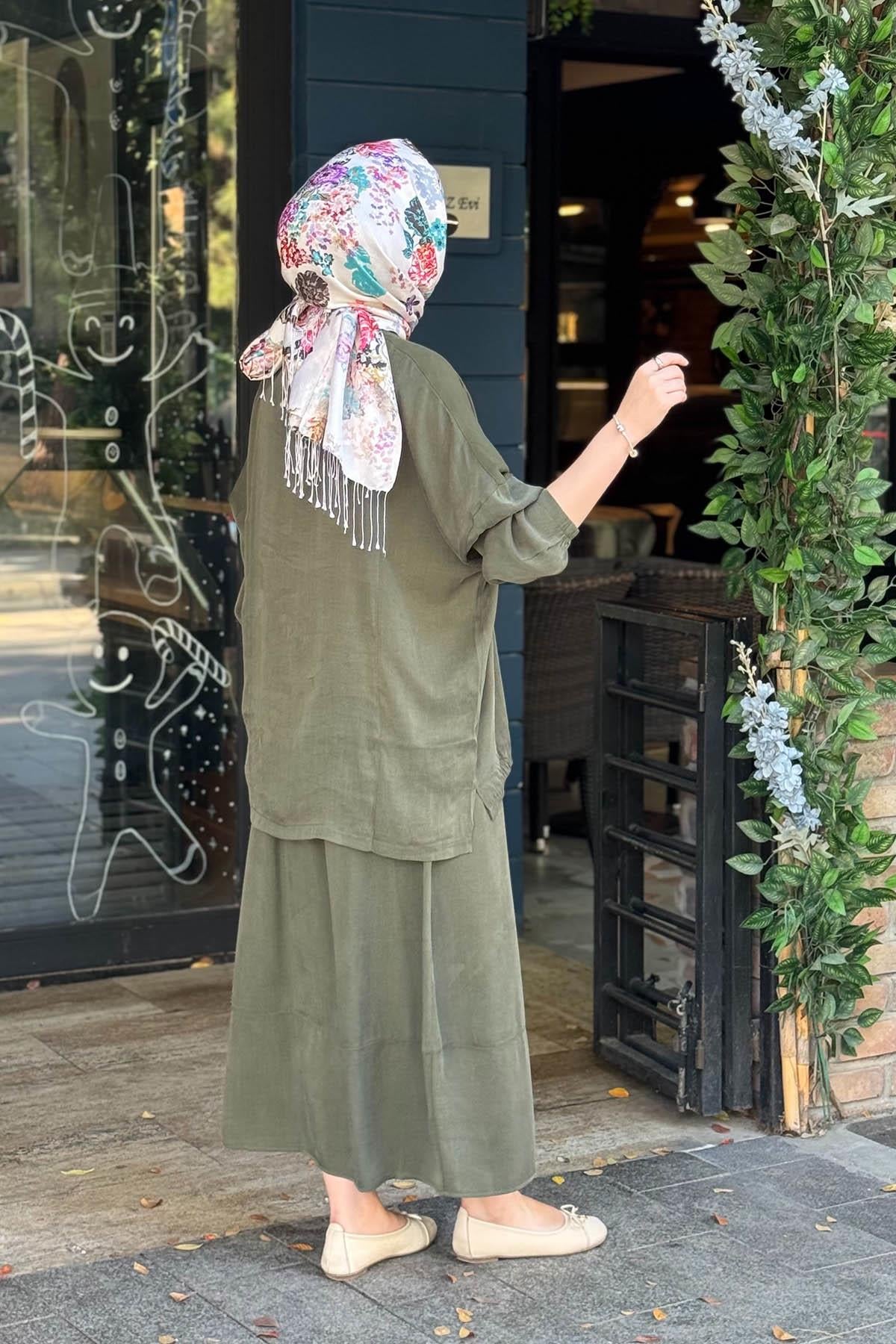 İNVEE Leydi Etekli Takım 7169 Haki