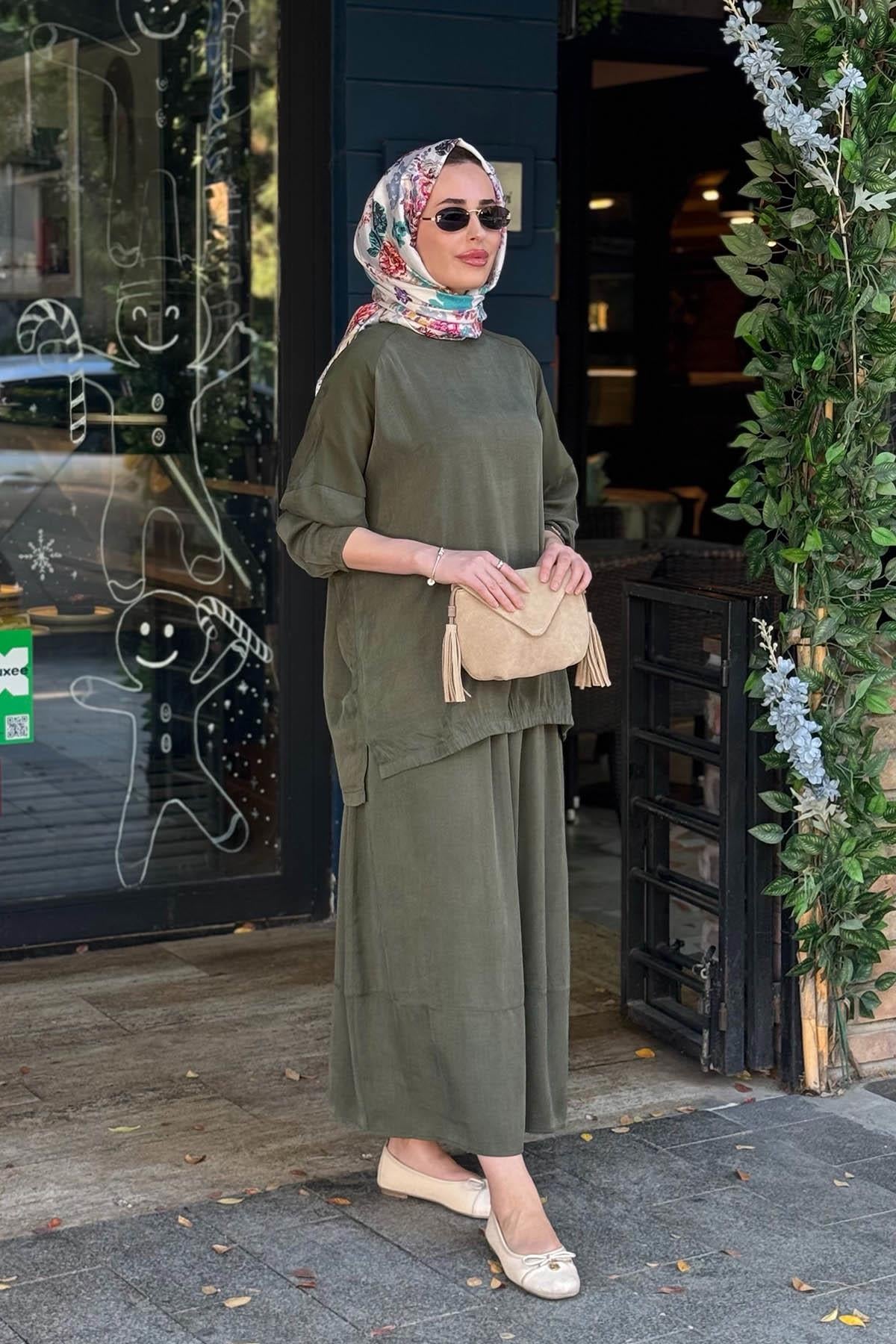 İNVEE Leydi Etekli Takım 7169 Haki