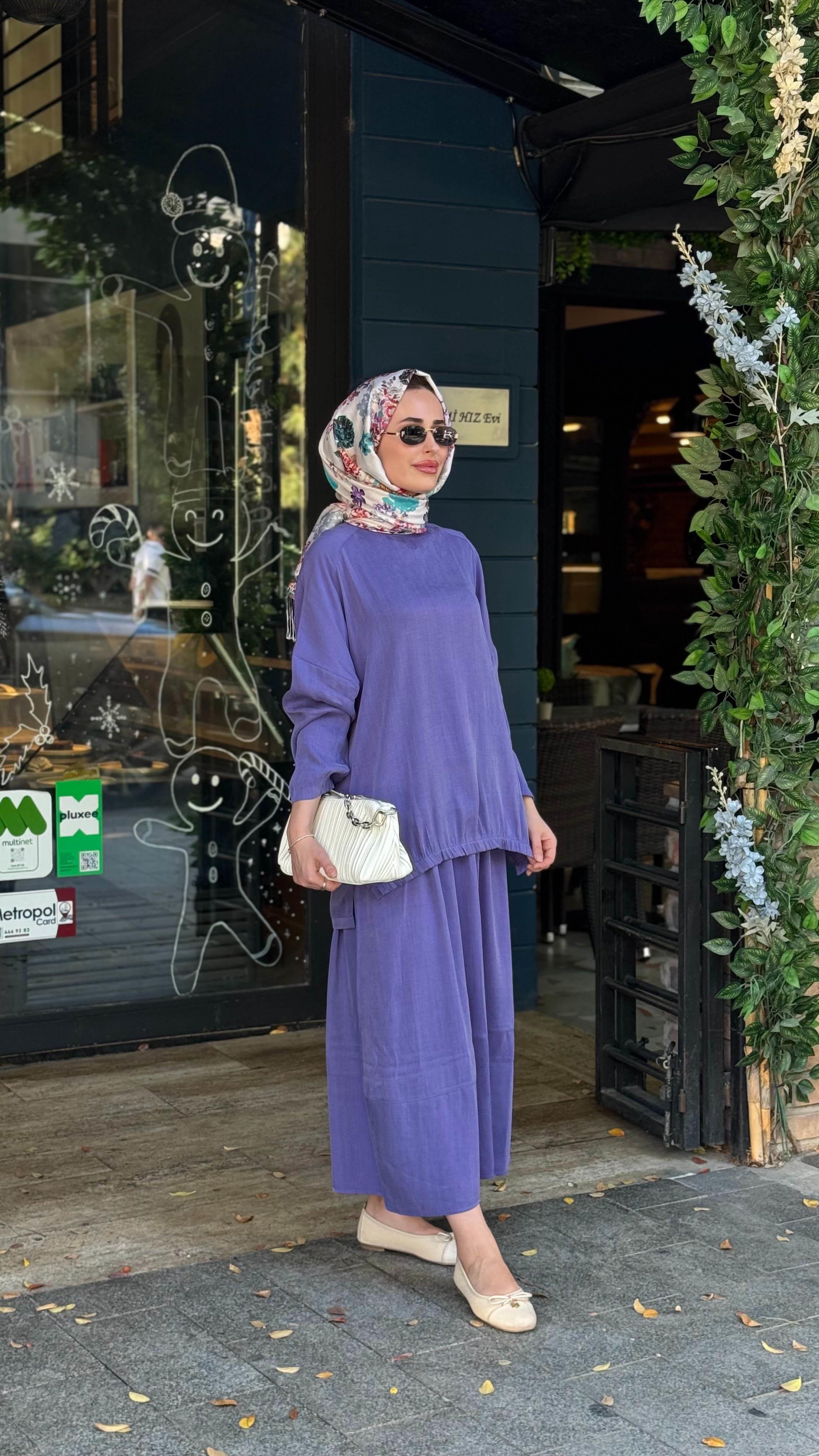 İNVEE Leydi Etekli Takım 7169 Lila