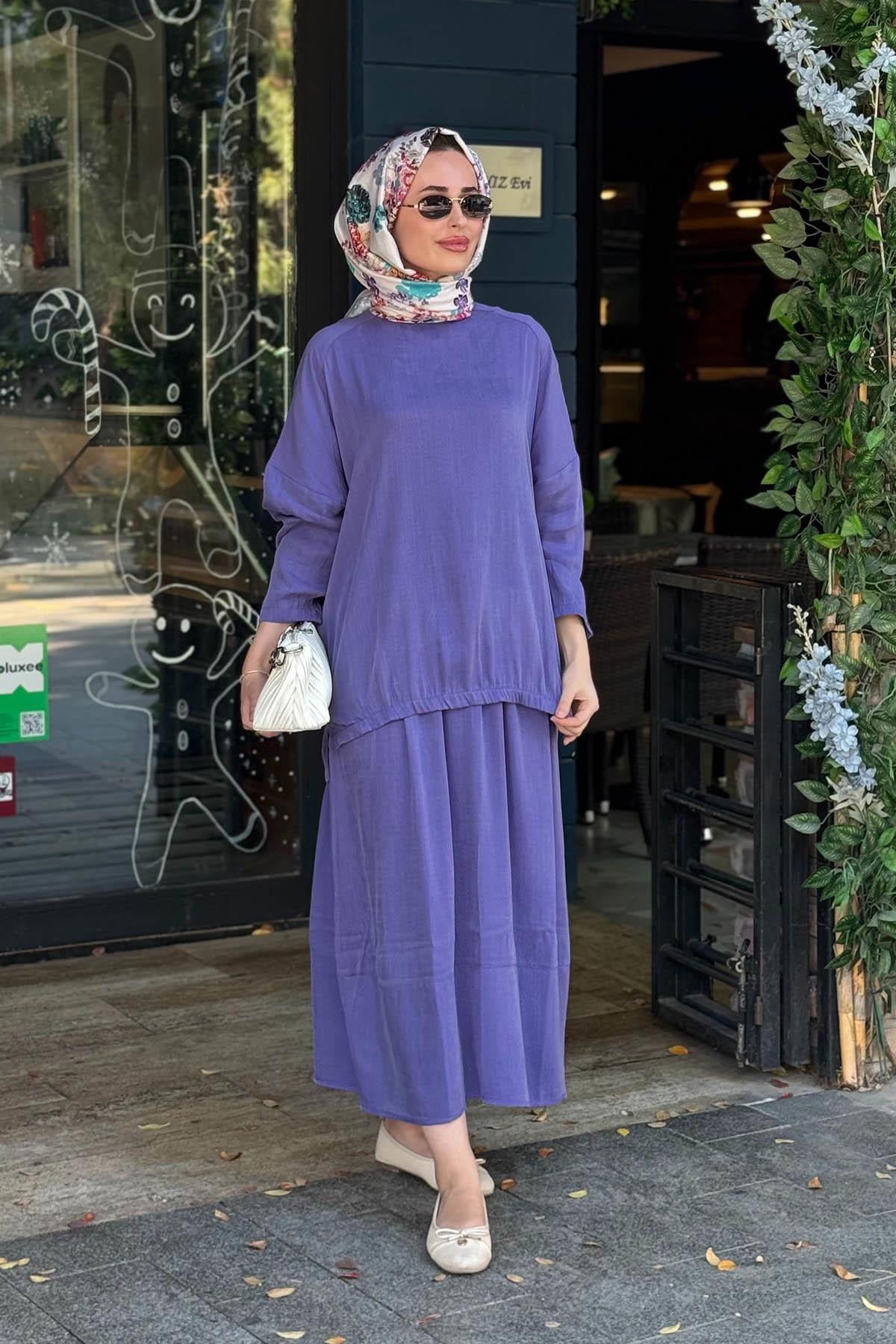 İNVEE Leydi Etekli Takım 7169 Lila