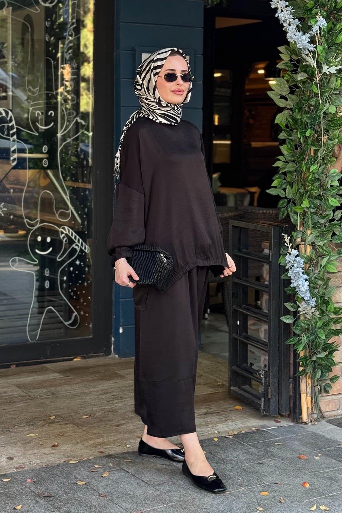 İNVEE Leydi Etekli Takım 7169 Siyah