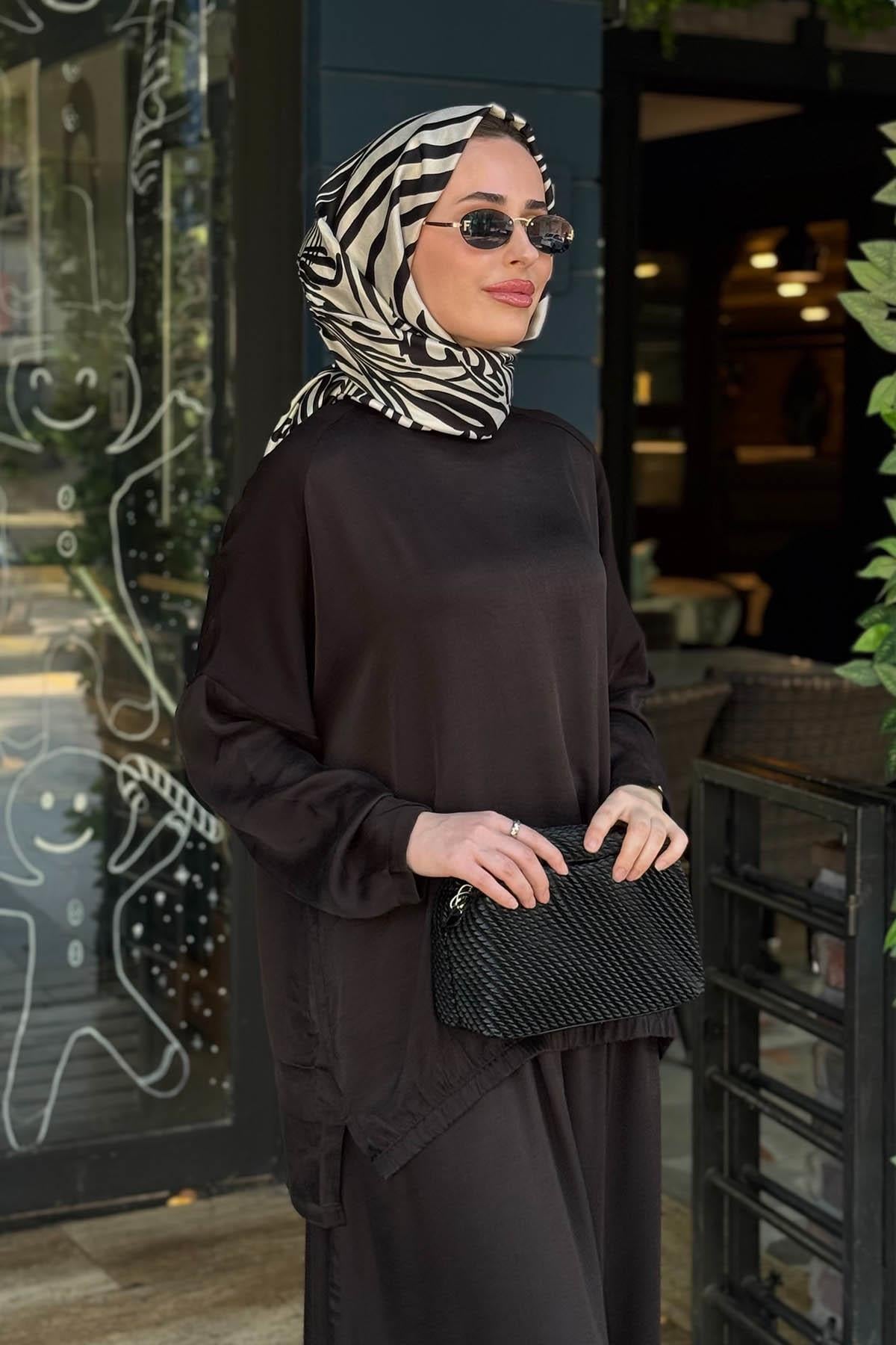 İNVEE Leydi Etekli Takım 7169 Siyah