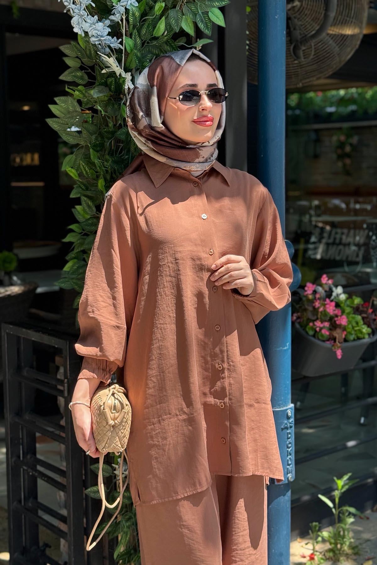 İNVEE Modal Pantolonlu Takım 7172 Tarçın