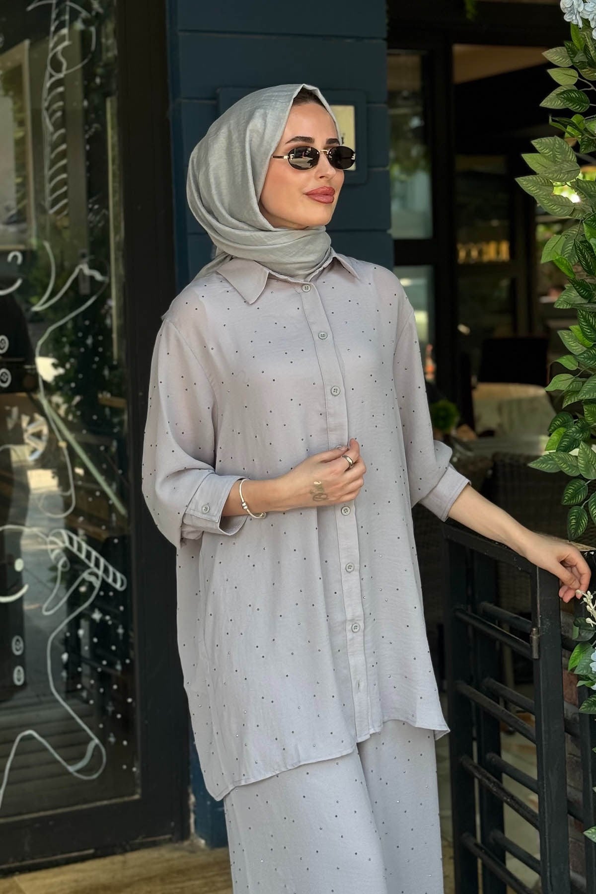 İNVEE Pantalonlu Takım 7173 Gri