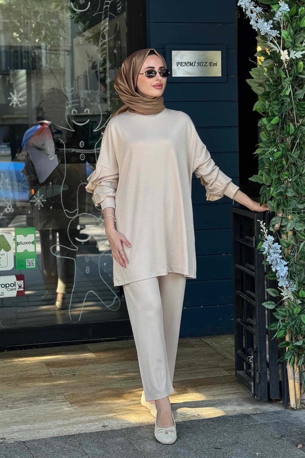 İNVEE Pantolonlu Takım 6962 Ekru