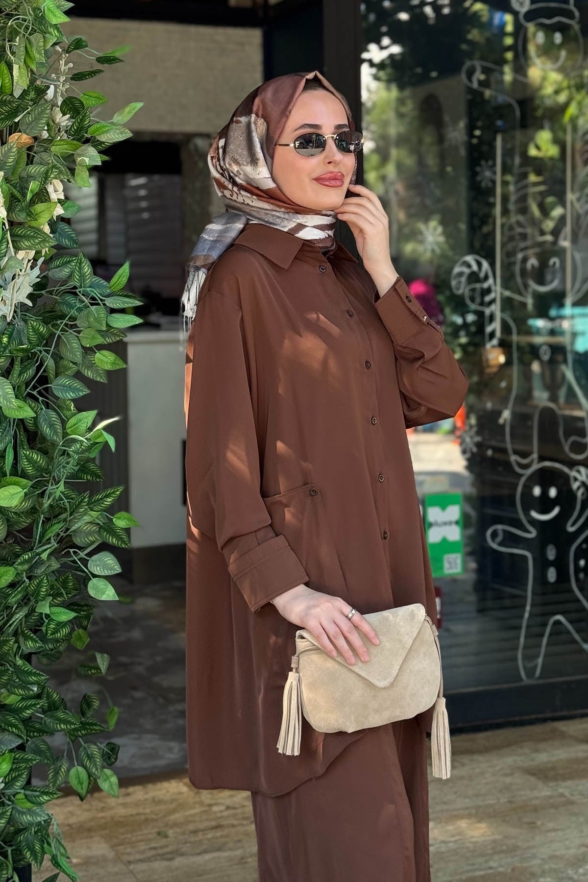 İNVEE Pantolonlu Takım 7166A Kahve