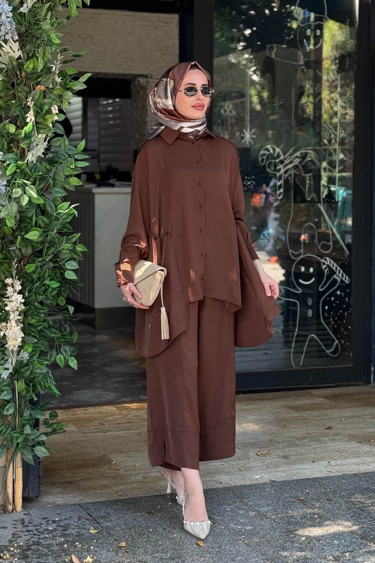 İNVEE Pantolonlu Takım 7166A Kahve