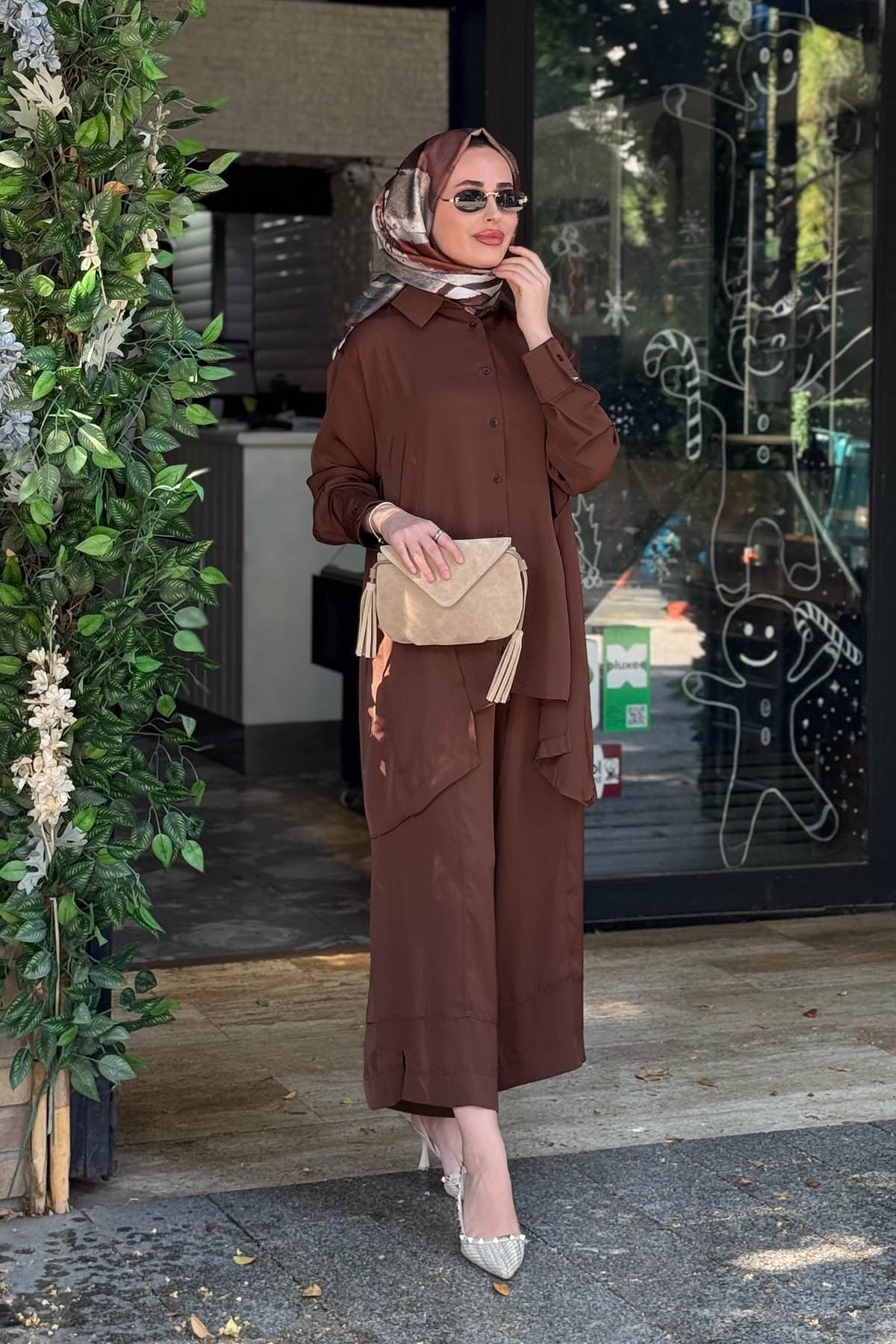 İNVEE Pantolonlu Takım 7166A Kahve