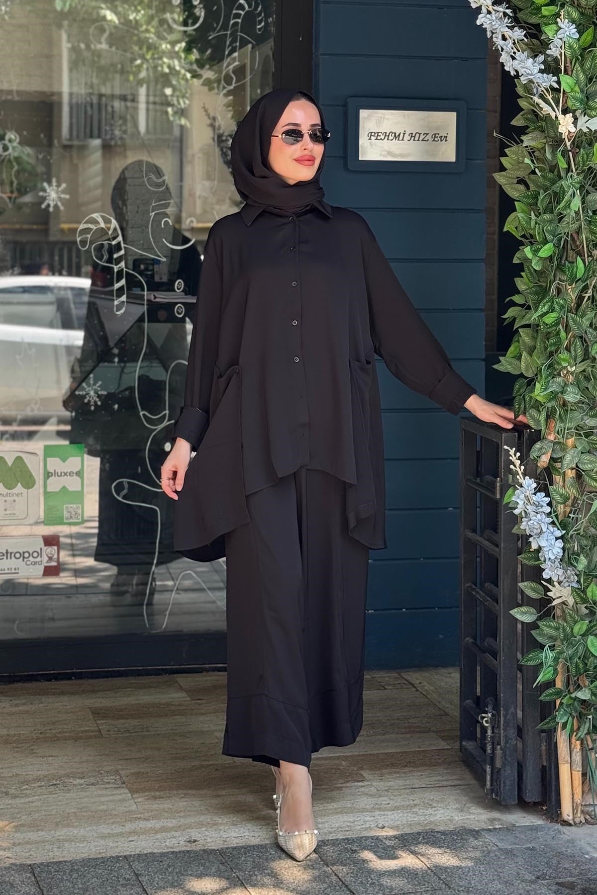 İNVEE Pantolonlu Takım 7166A Siyah