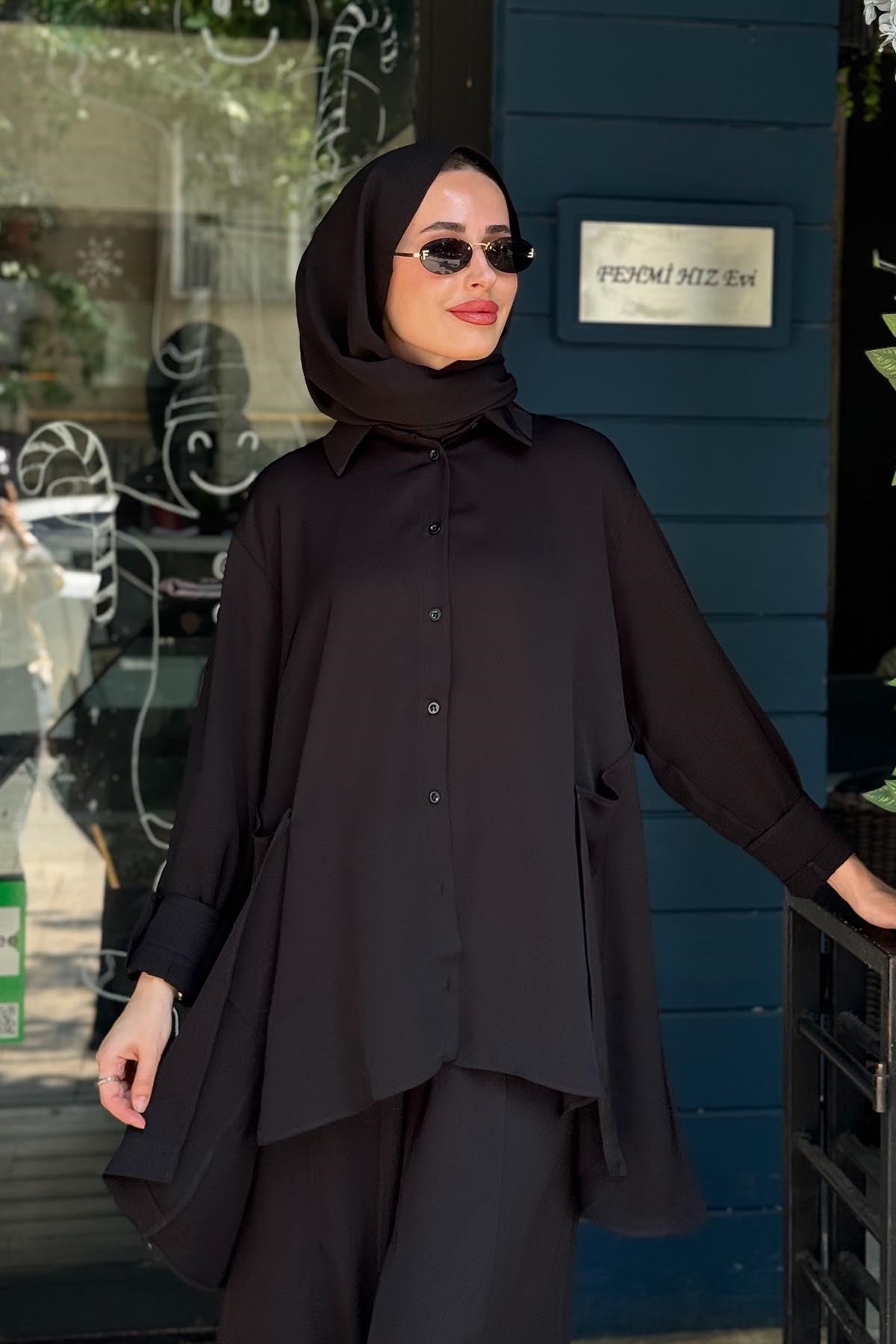 İNVEE Pantolonlu Takım 7166A Siyah