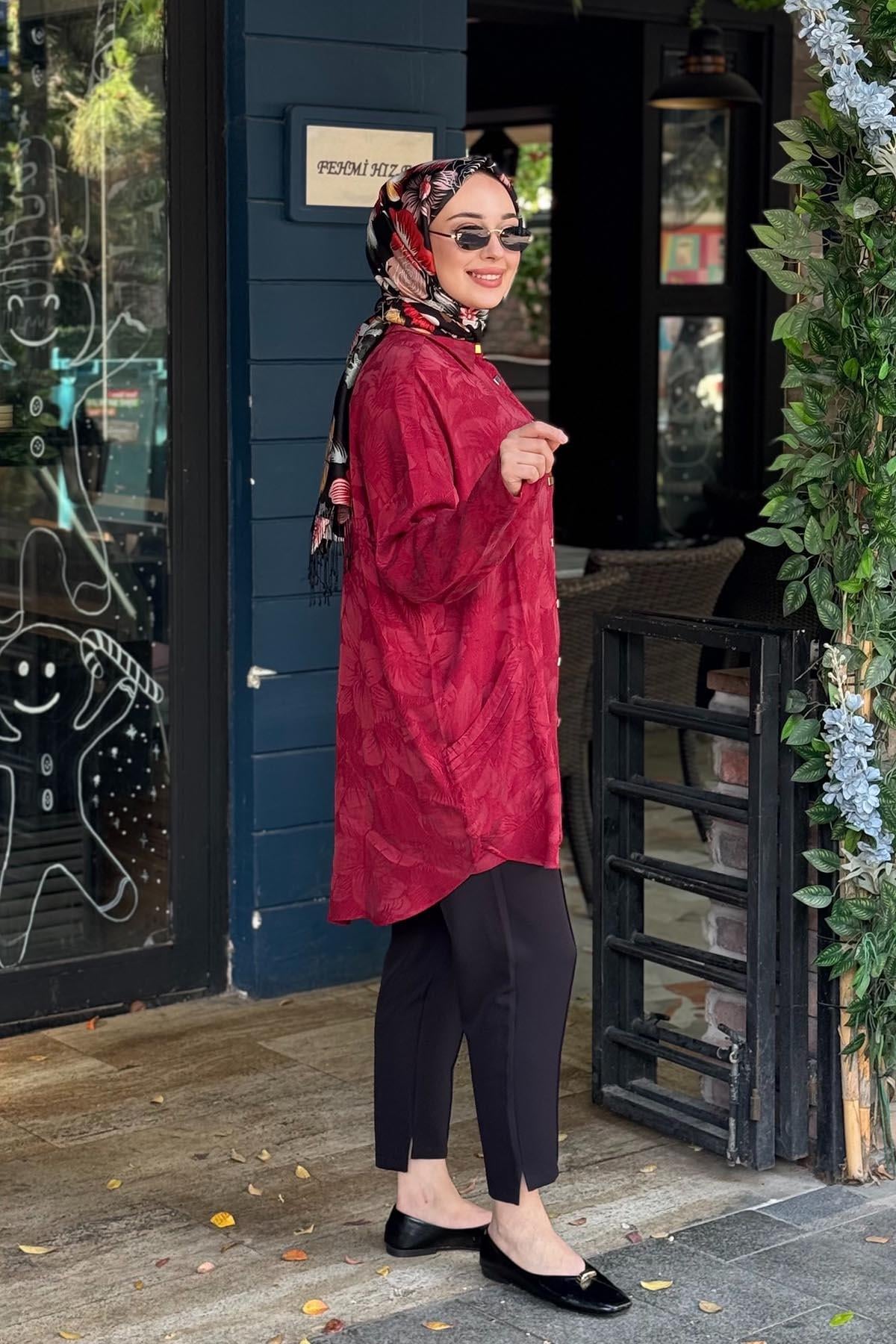 İNVEE Rozaliya Gömlek 7109 Bordo