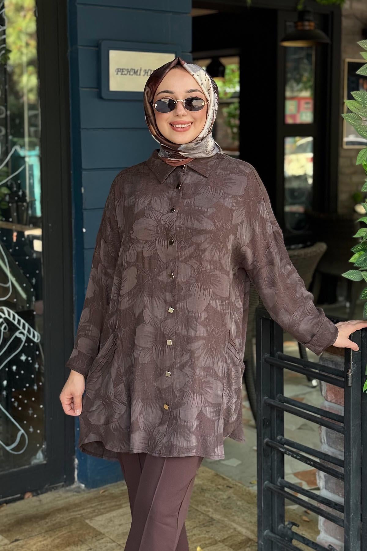 İNVEE Rozaliya Gömlek 7109 Kahve