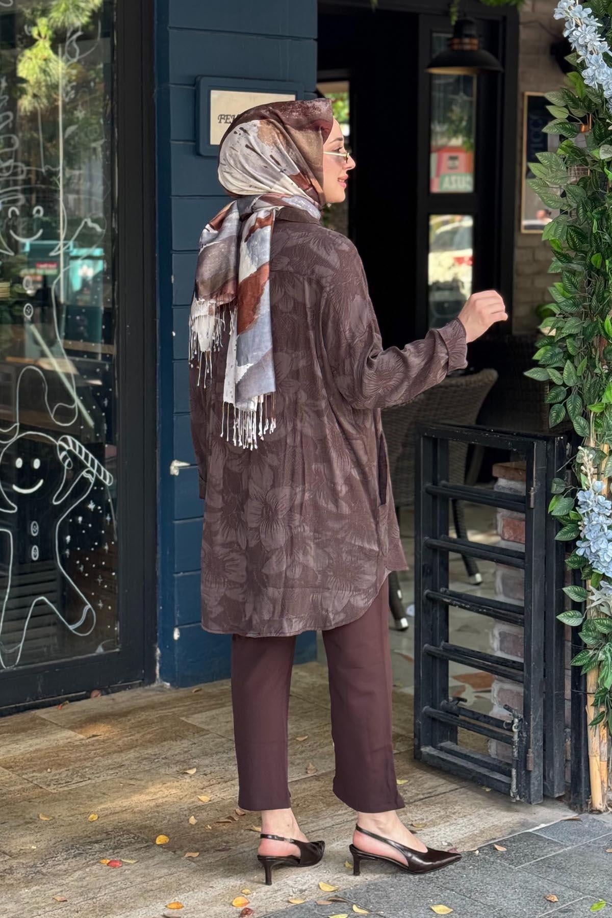 İNVEE Rozaliya Gömlek 7109 Kahve