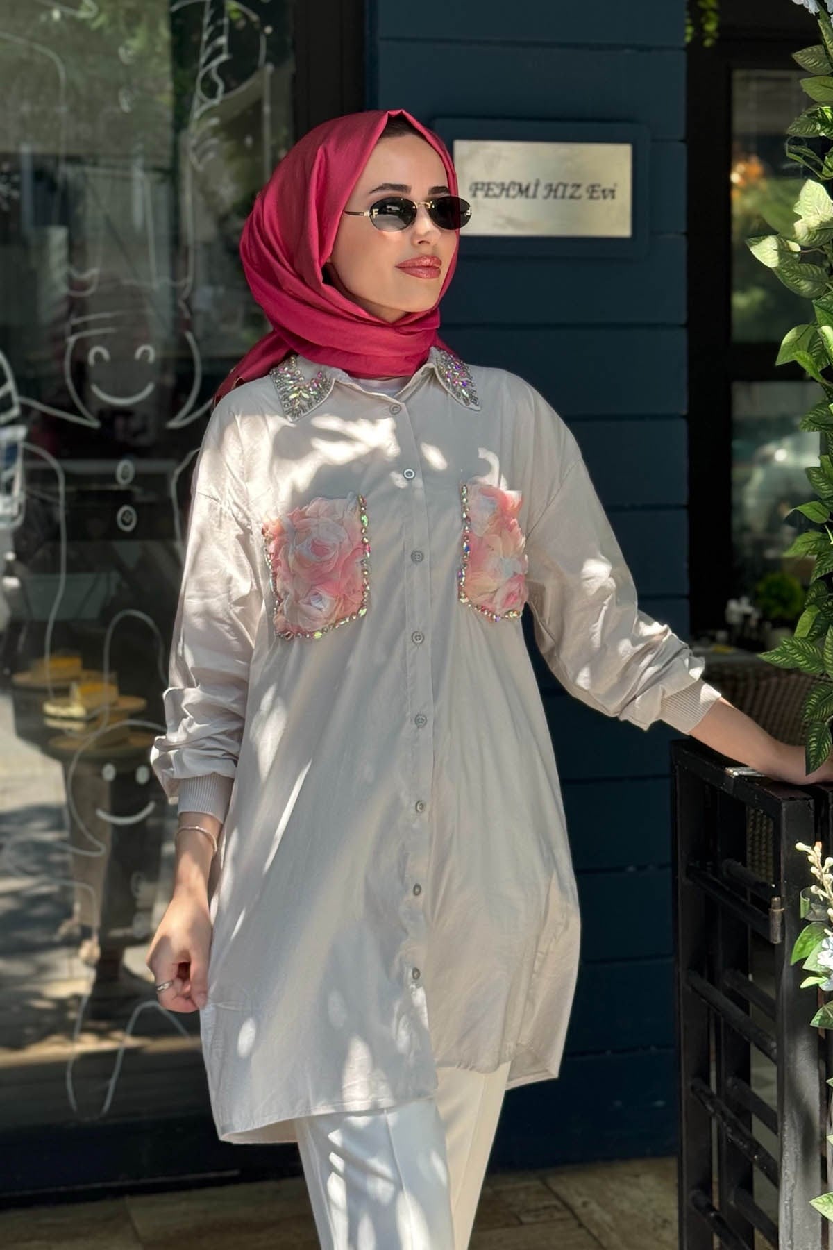 İNVEE Taşlı Gömlek 7004 Gümüş