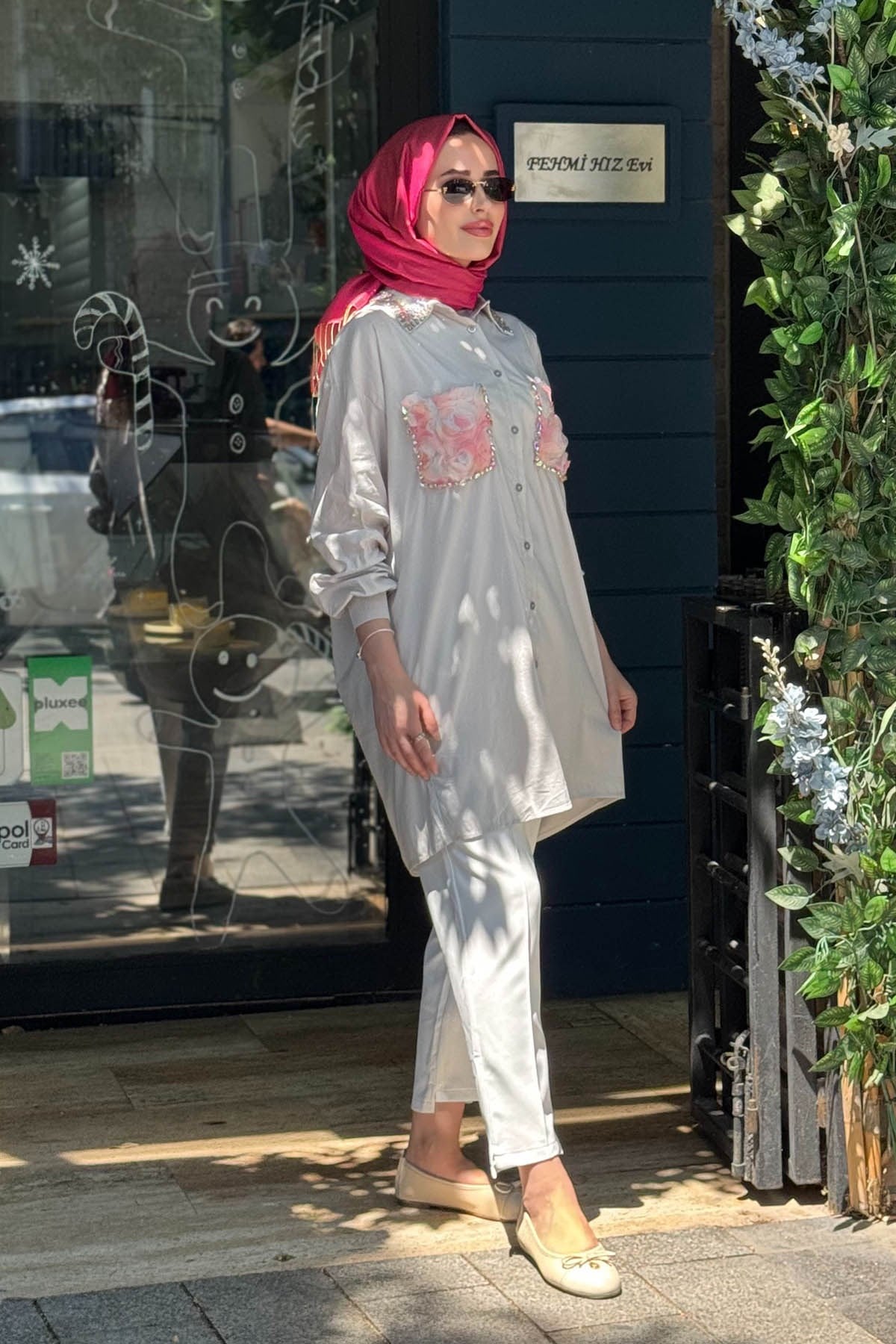 İNVEE Taşlı Gömlek 7004 Gümüş