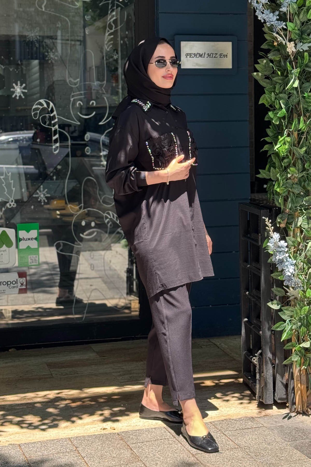 İNVEE Taşlı Gömlek 7004 Siyah