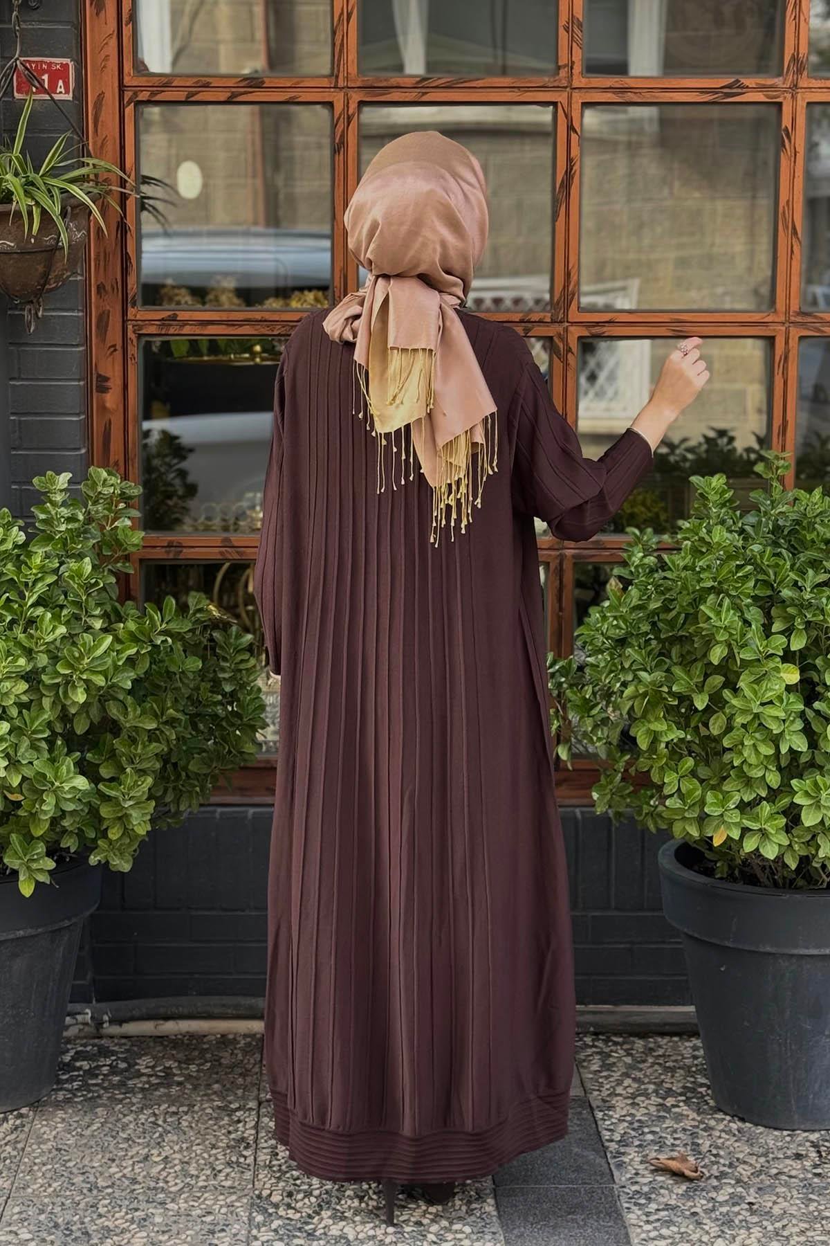 İNVEE Triko Hırka 6988 Kahve