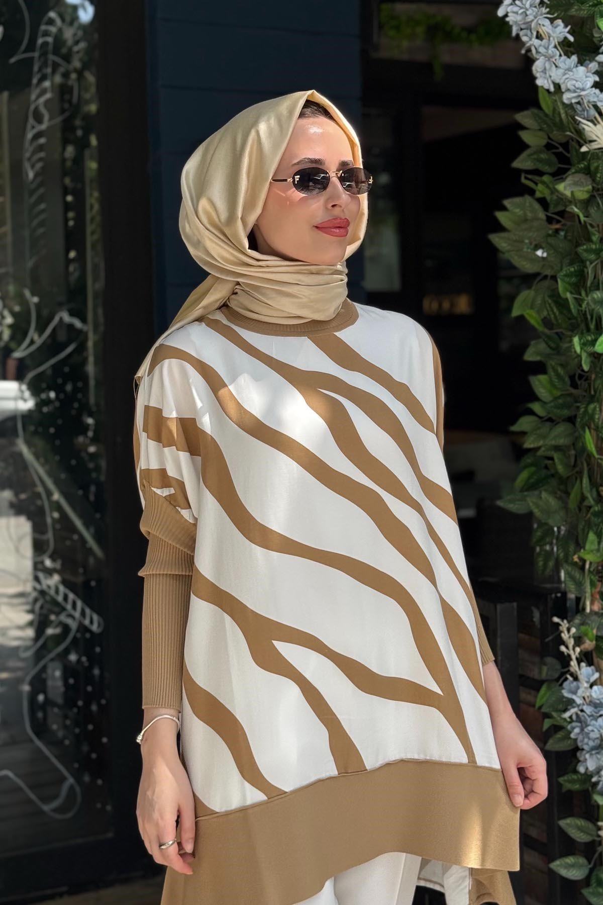 İNVEE Tunik 6252A Ekru - Camel