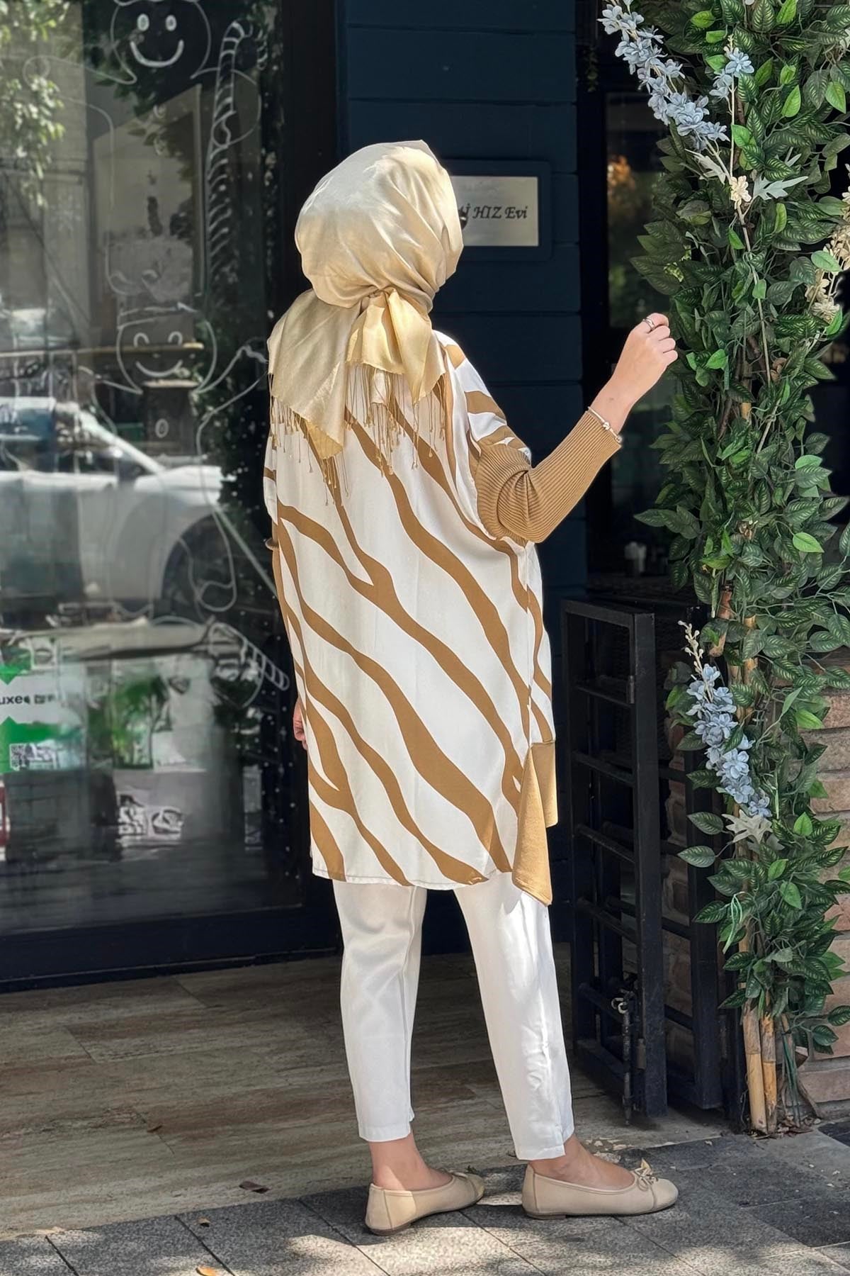 İNVEE Tunik 6252A Ekru - Camel