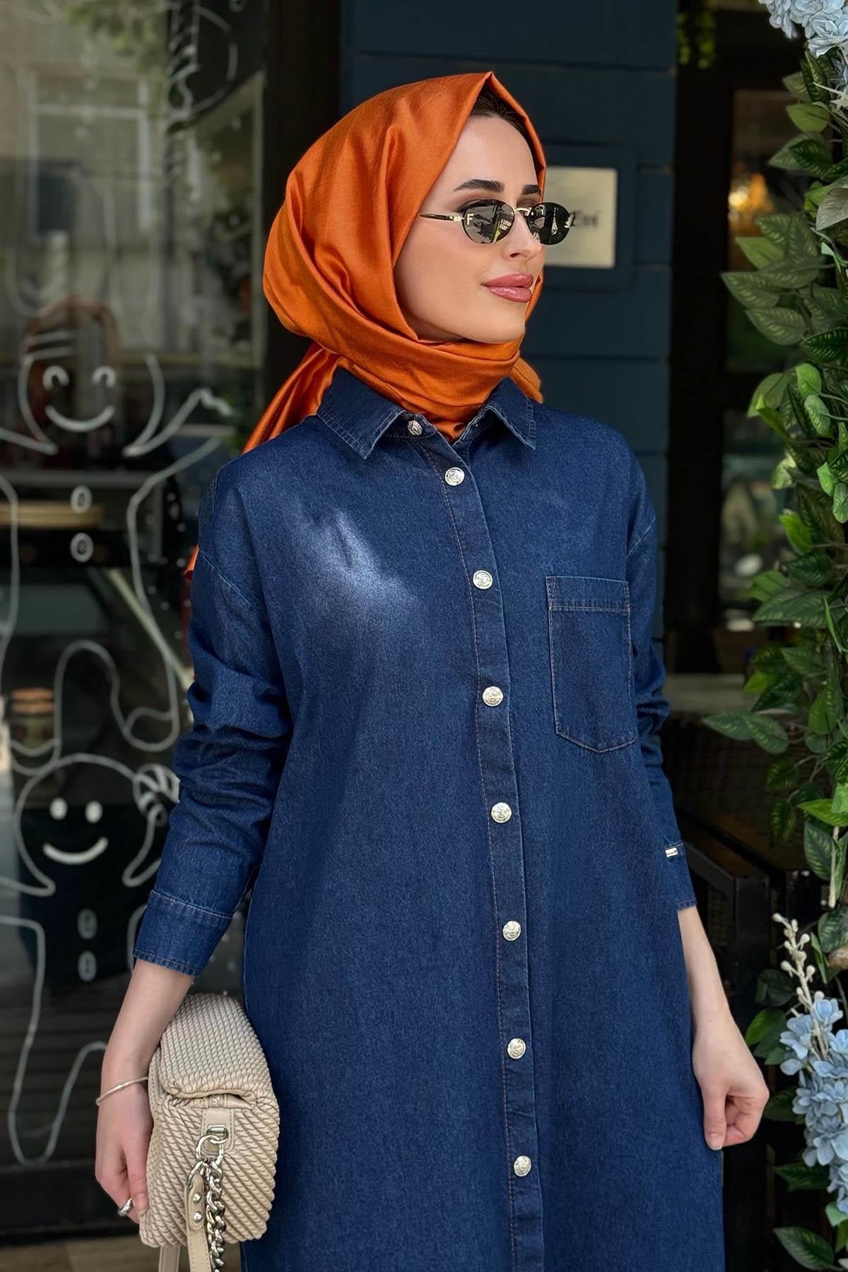 İNVEE Tunik 7191 Kot Mavi