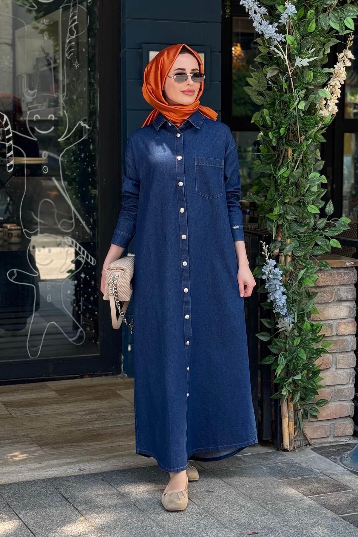 İNVEE Tunik 7191 Kot Mavi