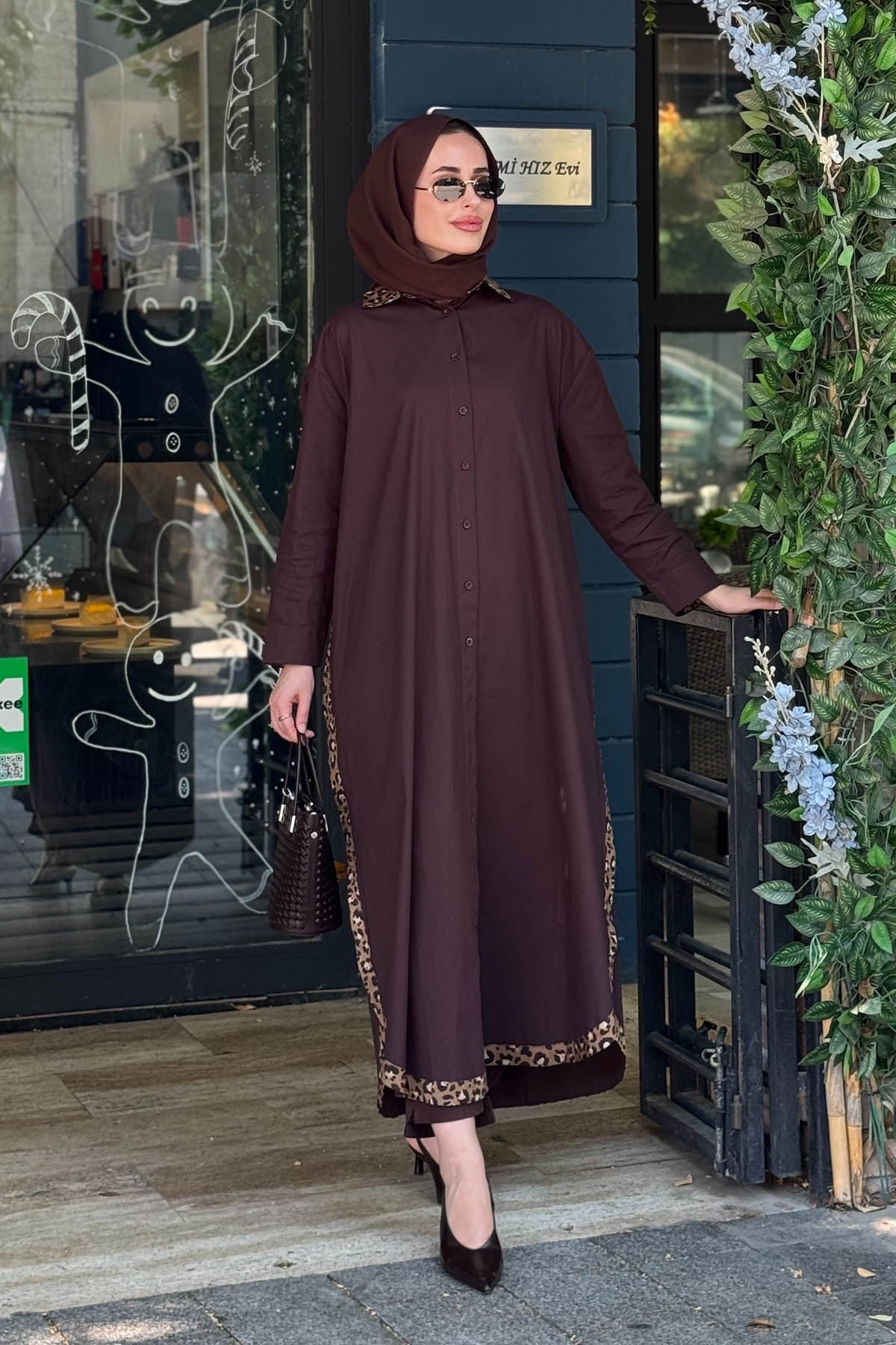 İNVEE Uzun Gömlek 7220 Kahve
