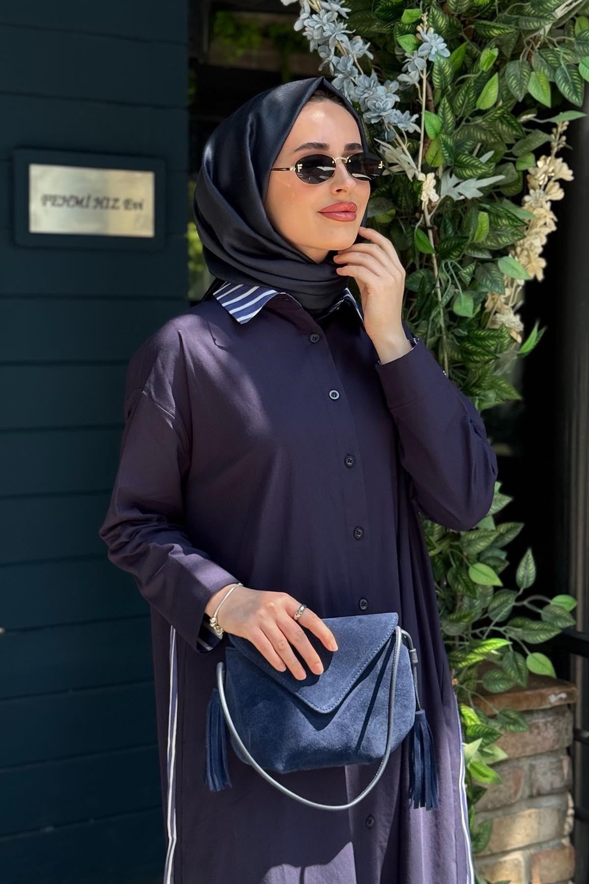 İNVEE Uzun Gömlek 7220 Lacivert