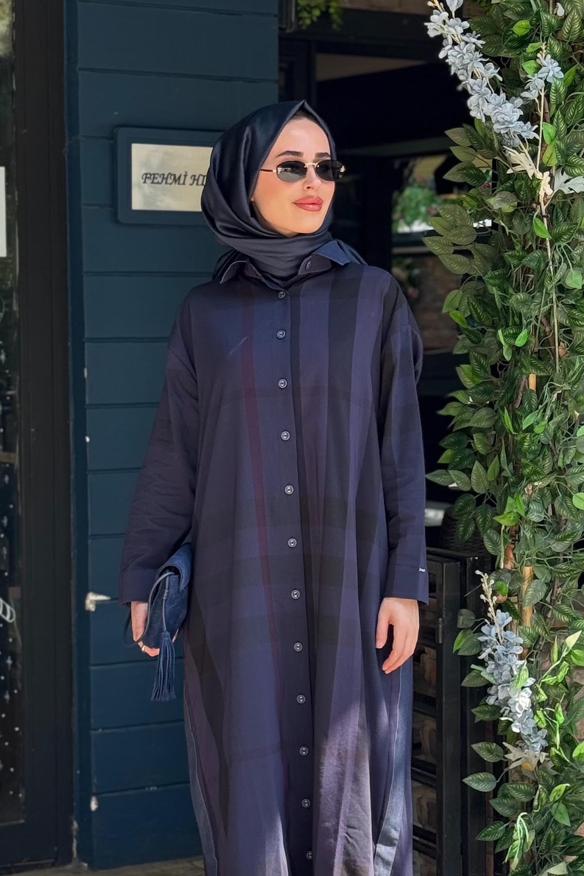 İNVEE Uzun Gömlek 7240 Lacivert