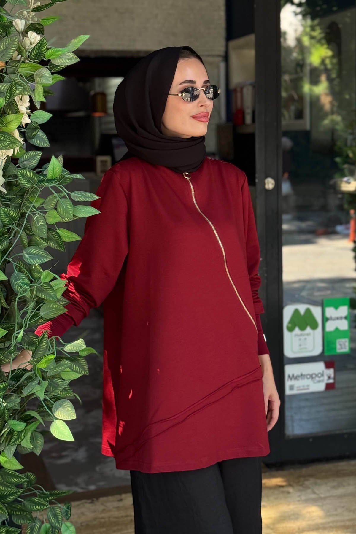 İNVEE Vektör Tunik 7218 Bordo