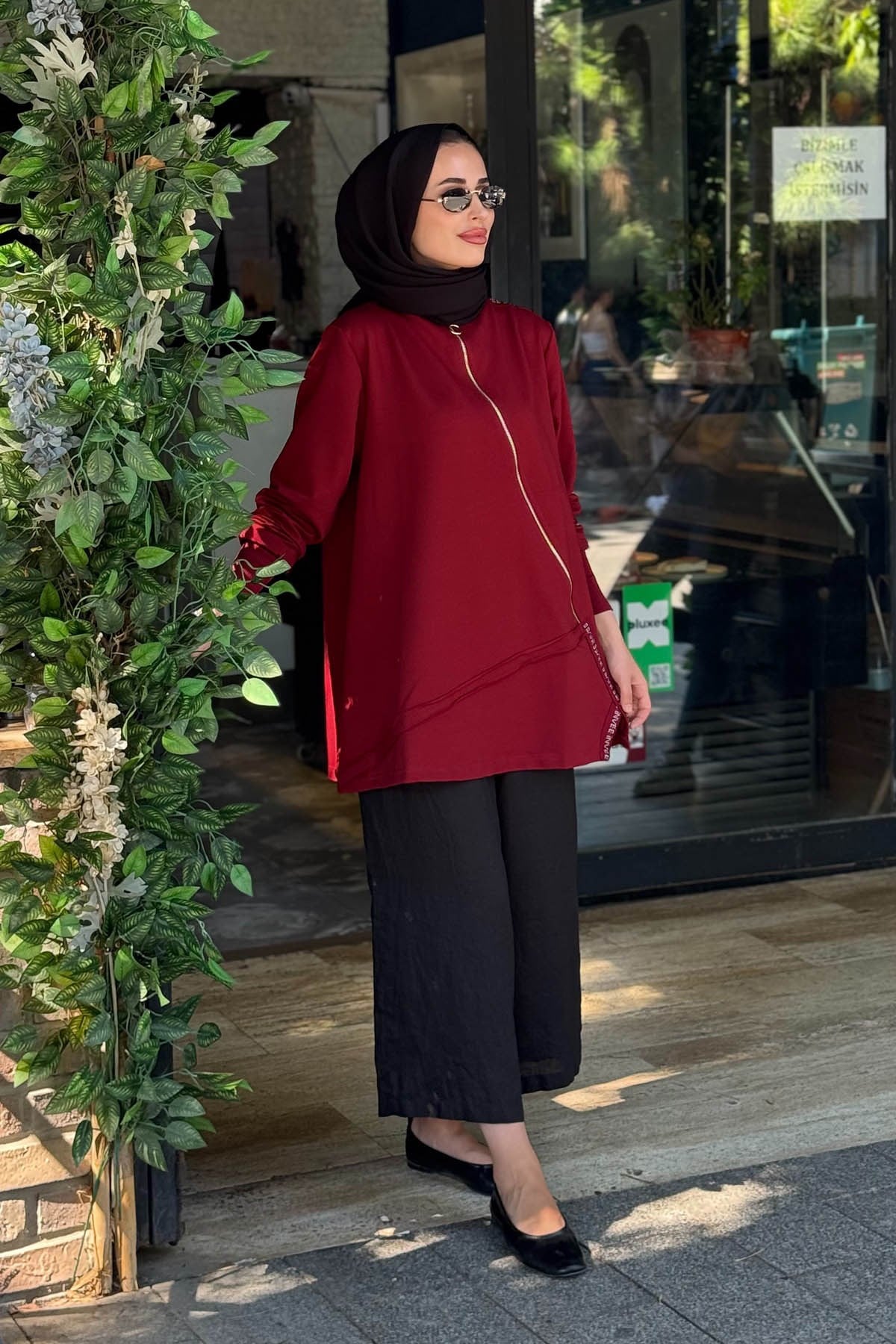 İNVEE Vektör Tunik 7218 Bordo