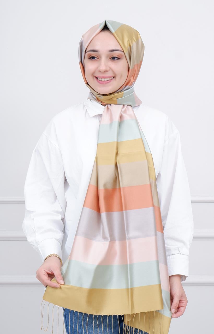 İpekevi Blok Desenli Şal - E 04030 Model 06