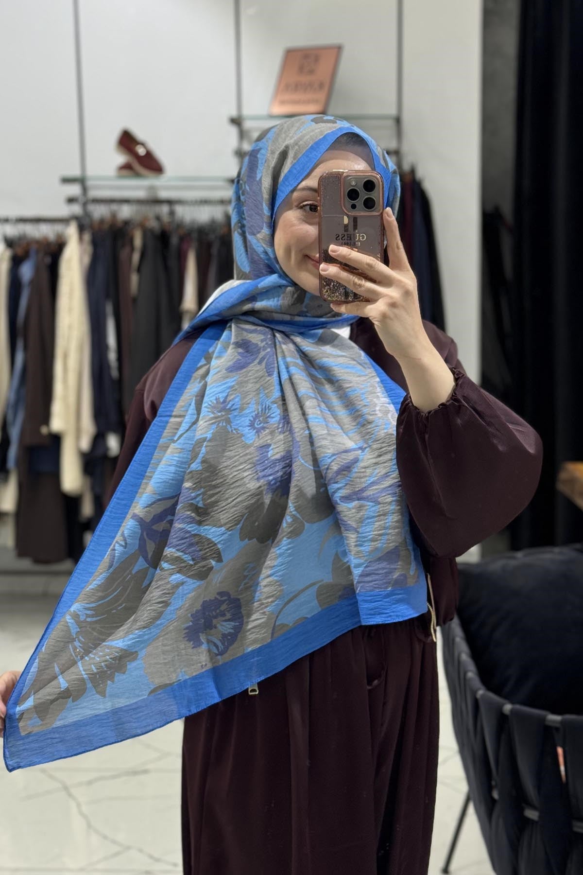 ipekevi Tensoft Şal 02319 Bebe Mavisi - Gri