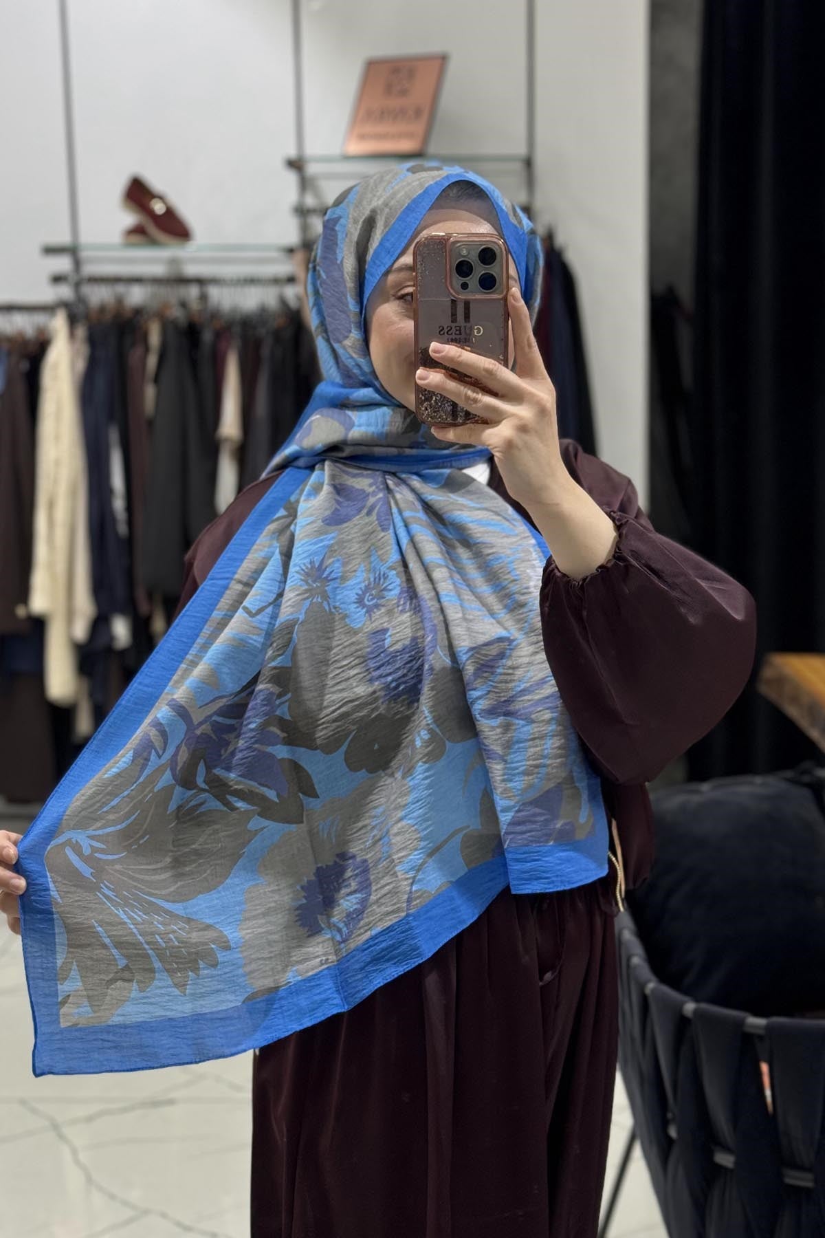 ipekevi Tensoft Şal 02319 Bebe Mavisi - Gri