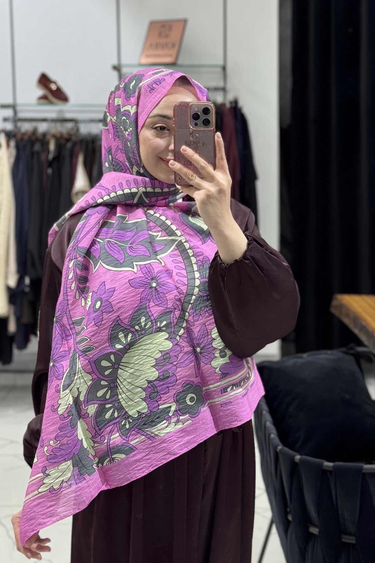 ipekevi Tensoft Şal 02346 Lilyum - Pembe