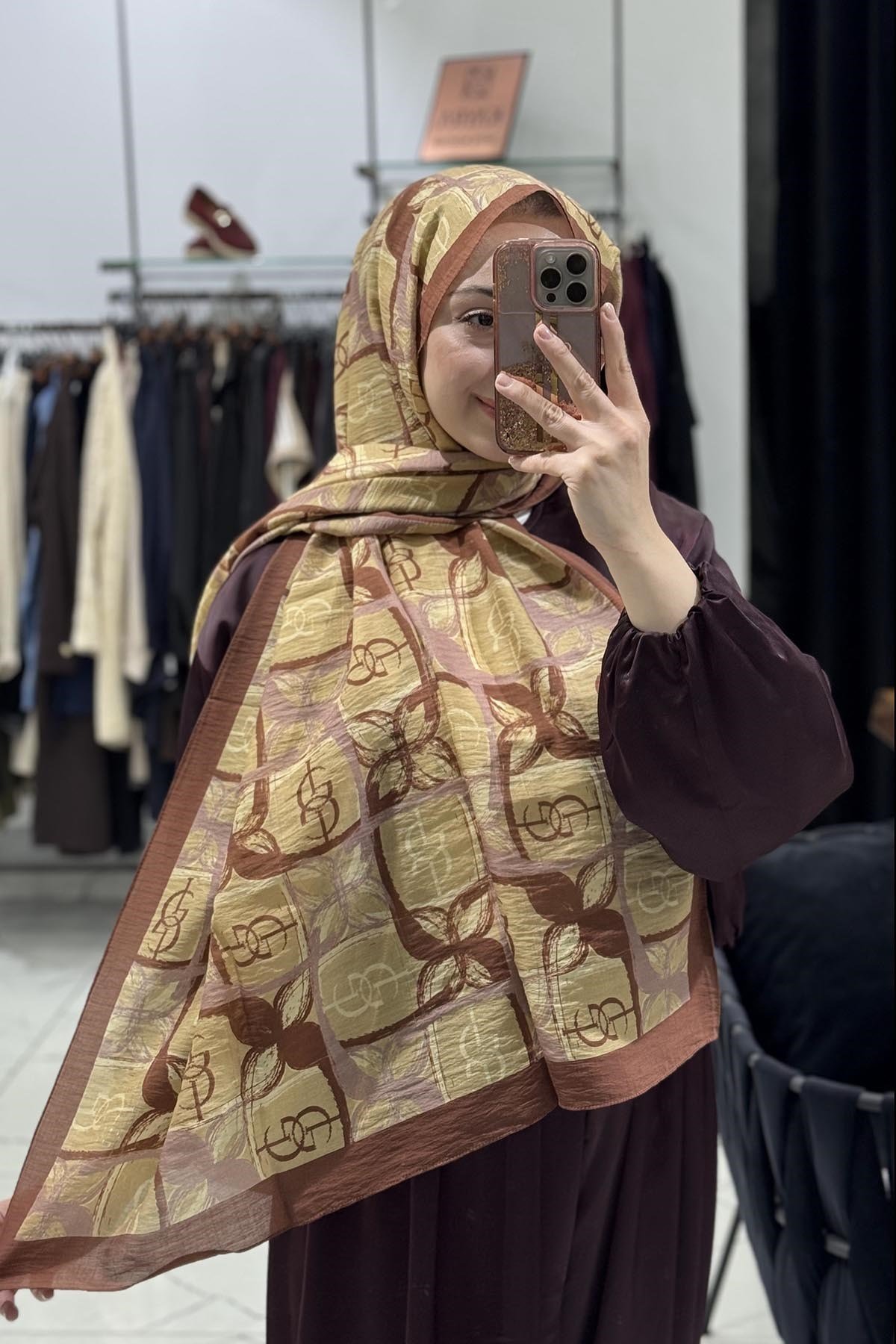 İpekevi Tensoft Şal 03889 Kahve Gold