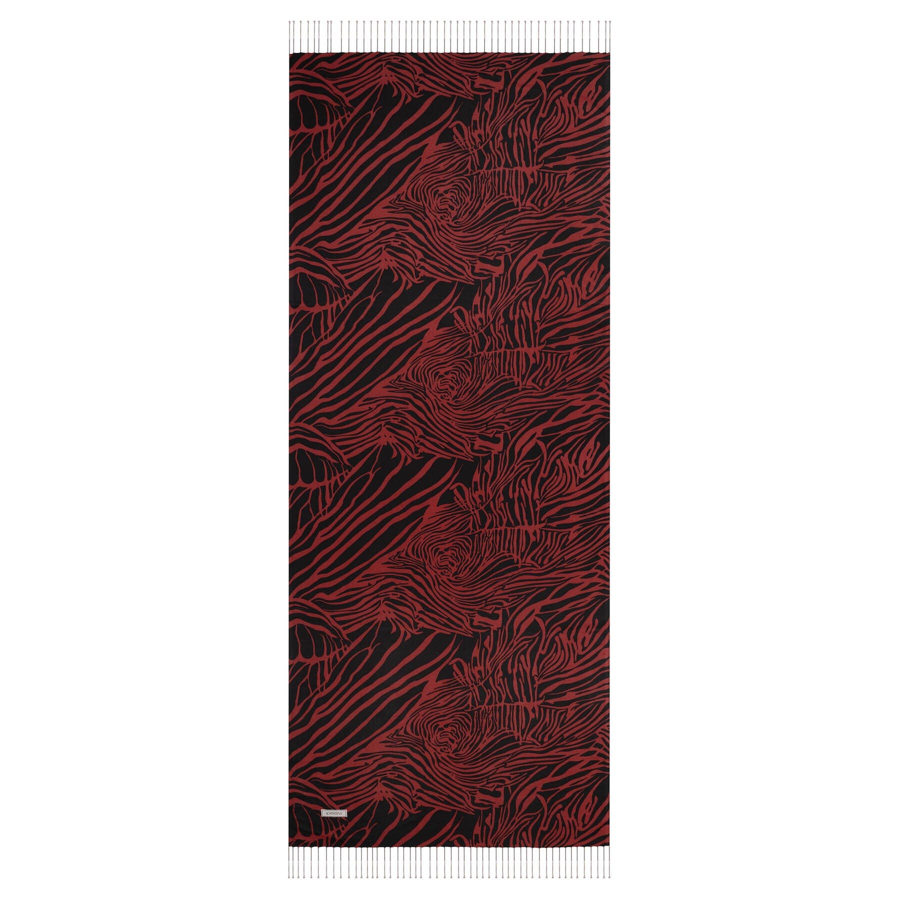 ipekevi Zebra Şal 02671 Siyah - Bordo