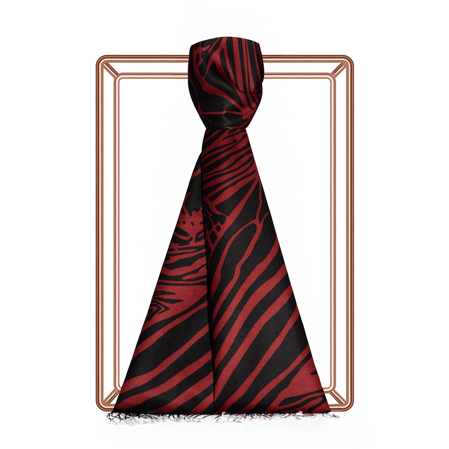 ipekevi Zebra Şal 02671 Siyah - Bordo