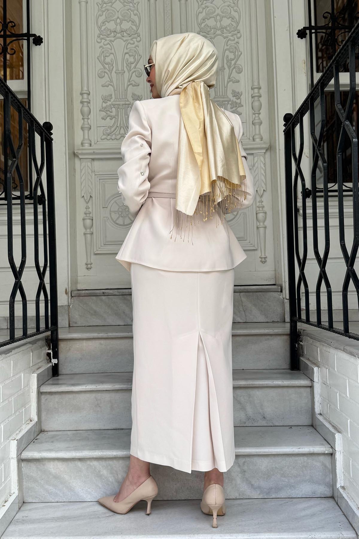 JAMILA SARAH 3'lü Takım SS25-9063 Taş
