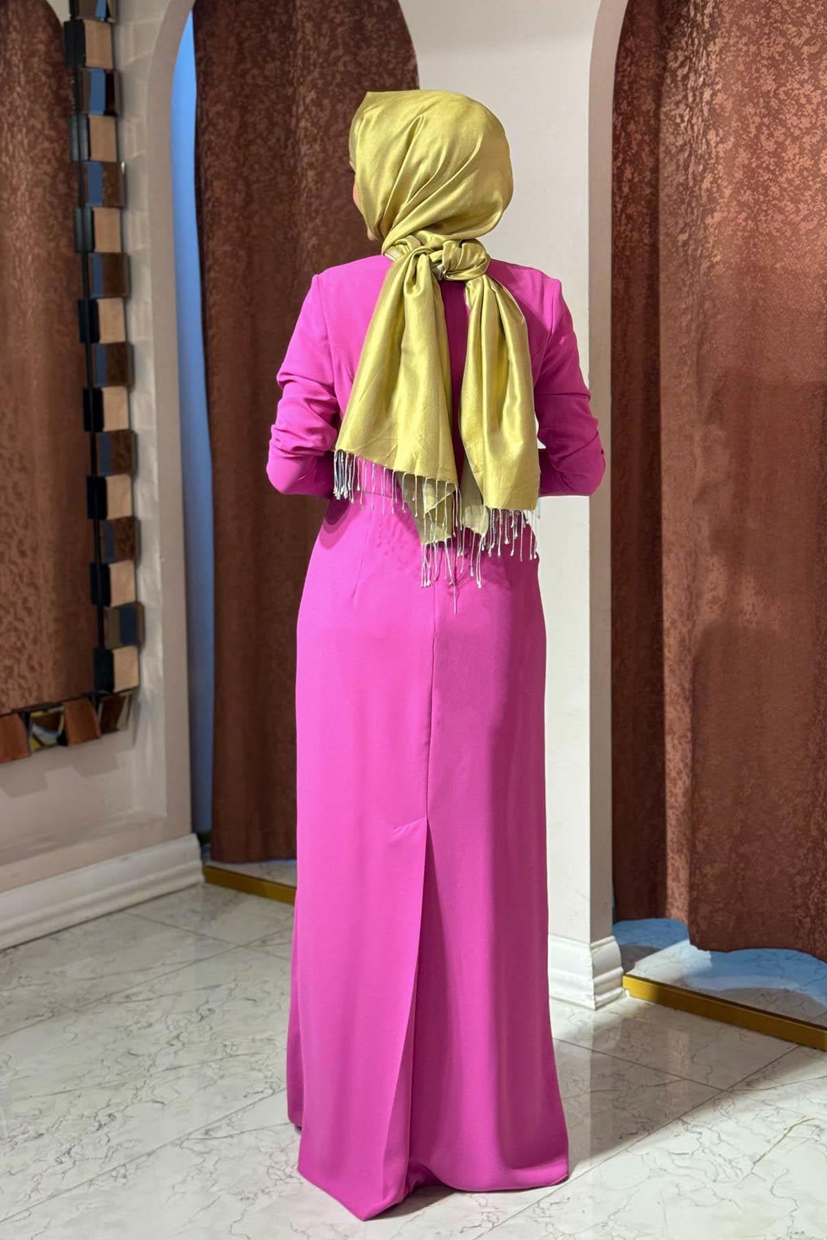 JAMILA SARAH Abiye SS25-3072 Fuşya