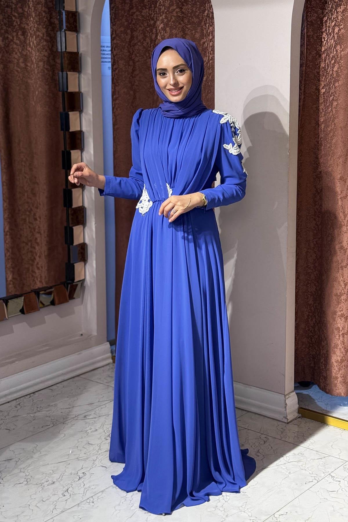 JAMILA SARAH Abiye SS25-3138 Mavi