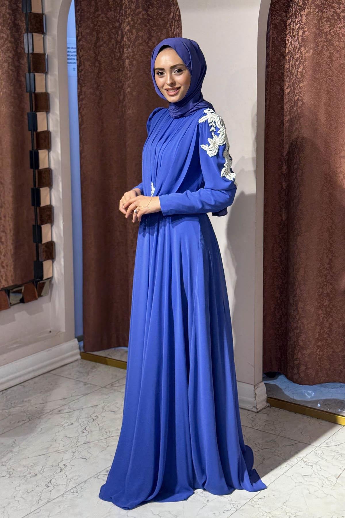 JAMILA SARAH Abiye SS25-3138 Mavi