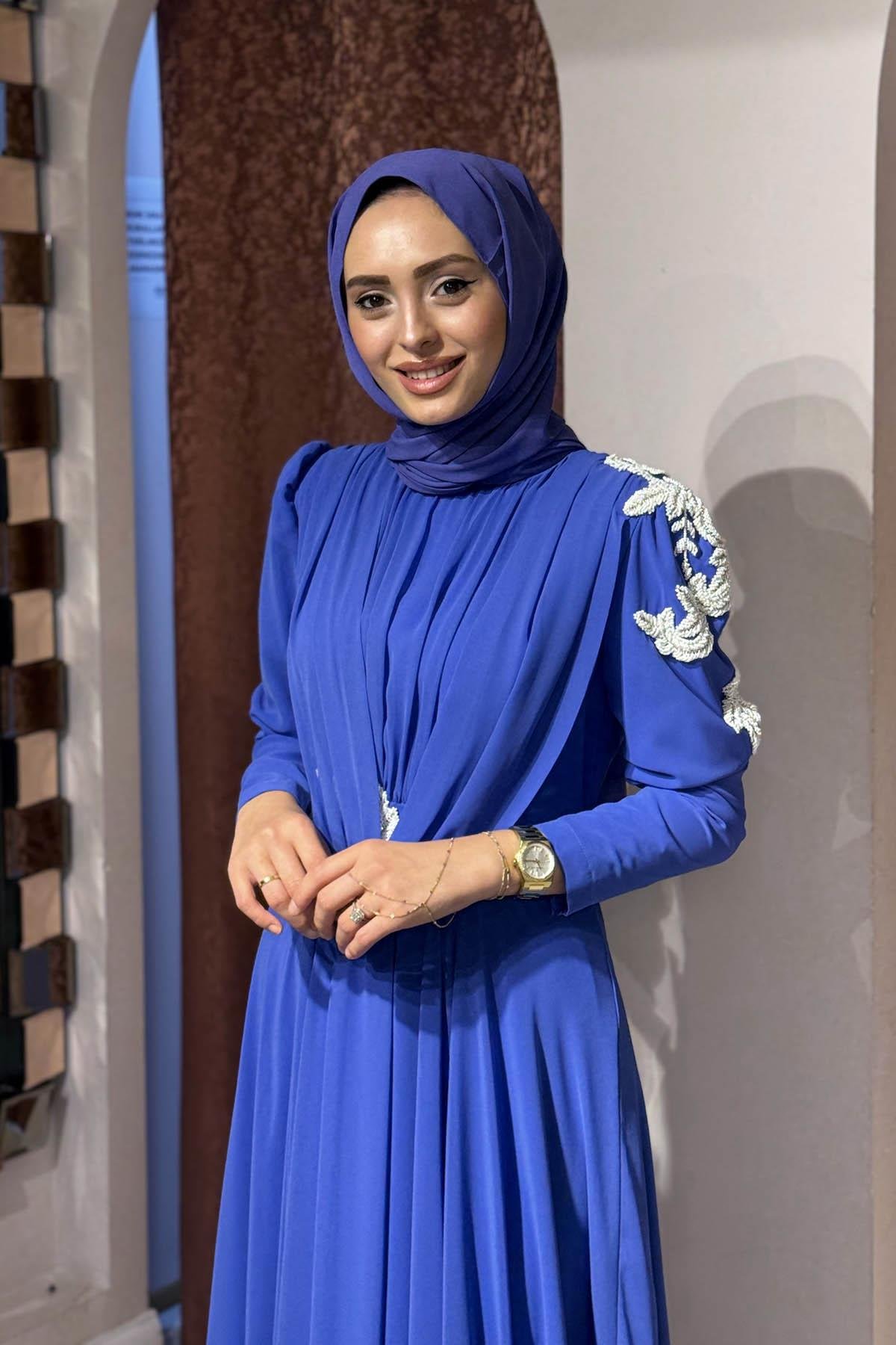 JAMILA SARAH Abiye SS25-3138 Mavi