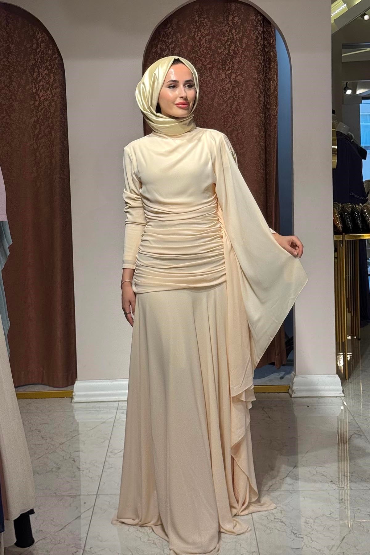 JAMİLA SARAH Abiye SS26-3330 Vanilya