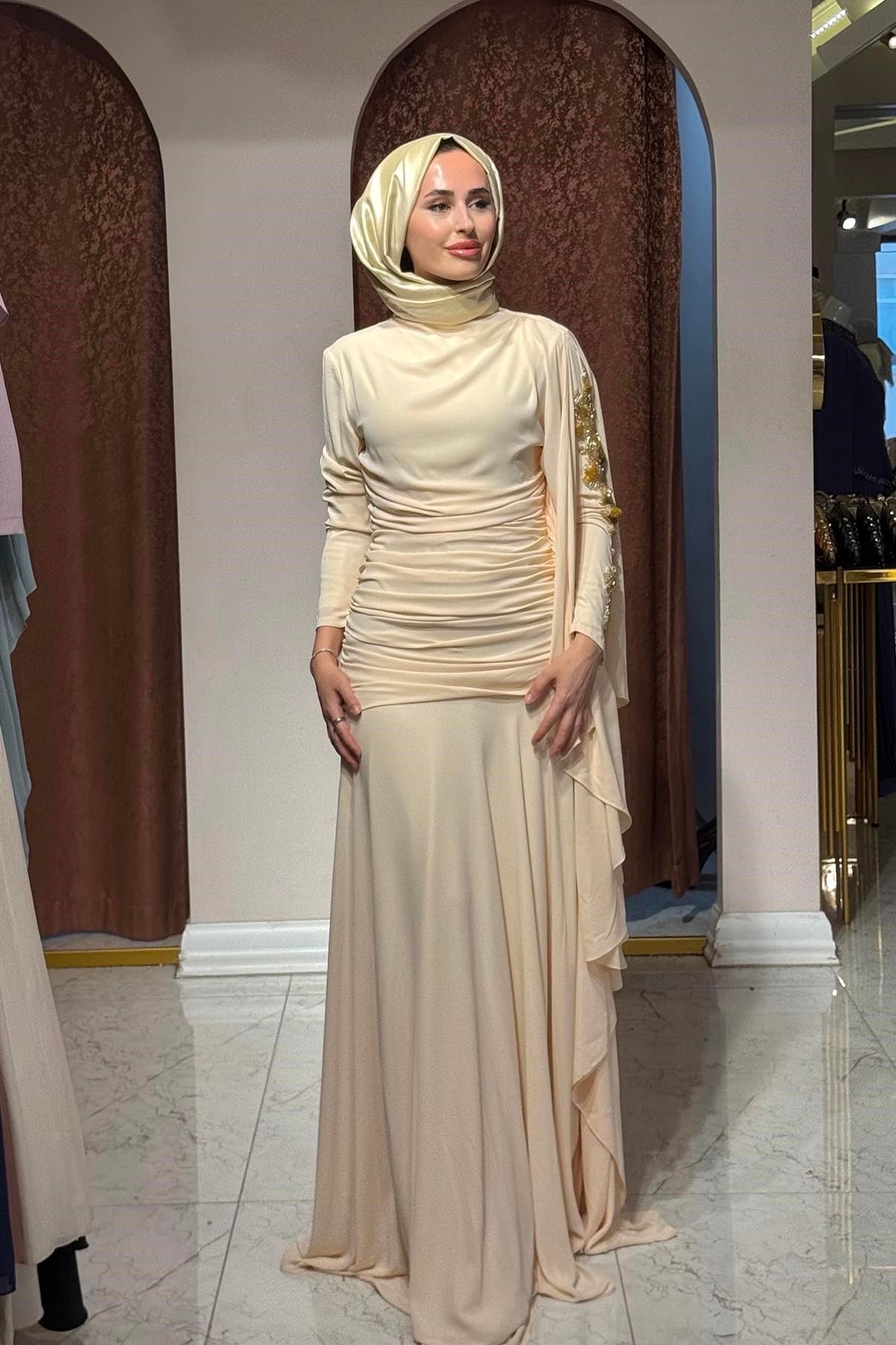 JAMİLA SARAH Abiye SS26-3330 Vanilya