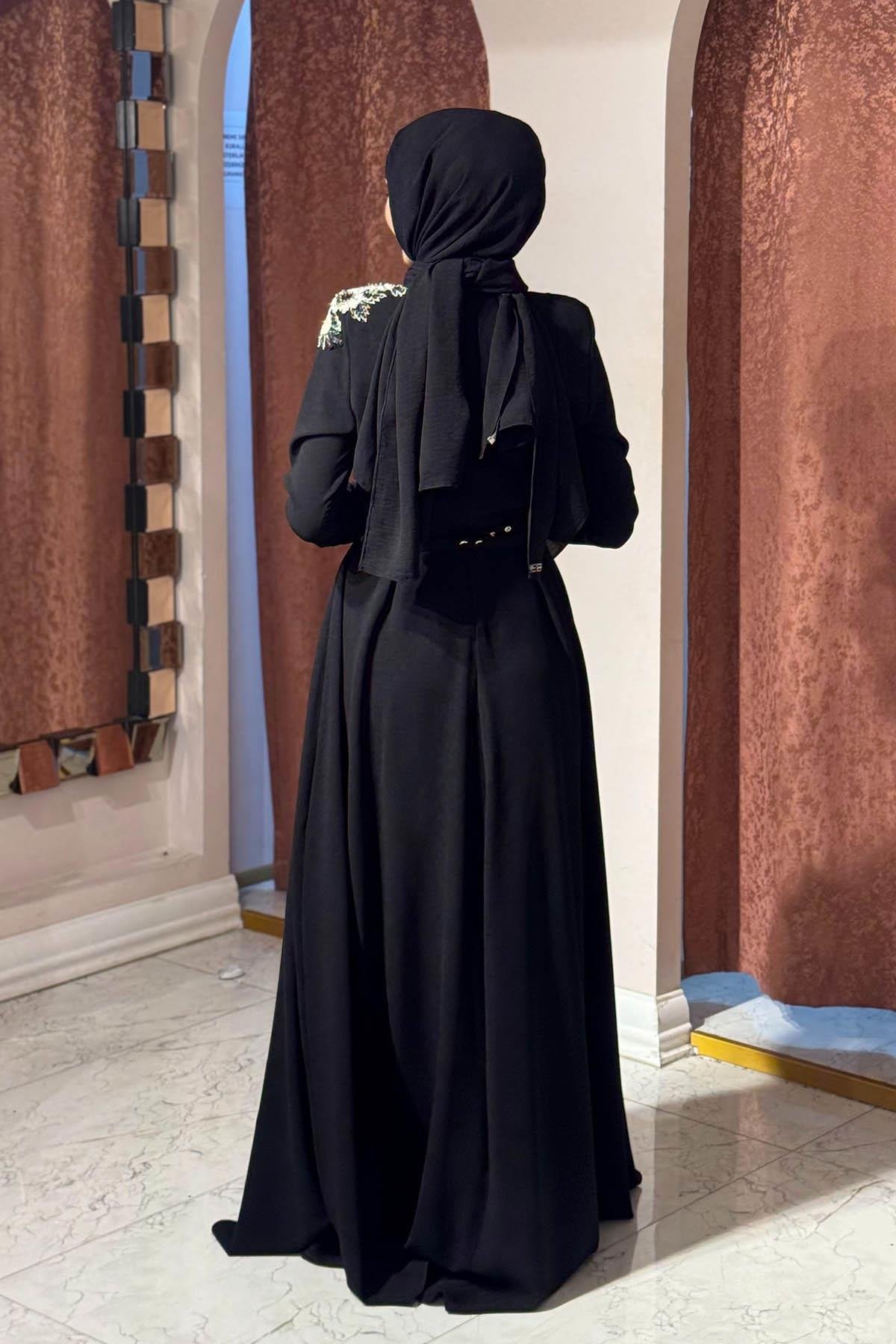 JAMILA SARAH Berfin Abiye SS25-3115 Siyah