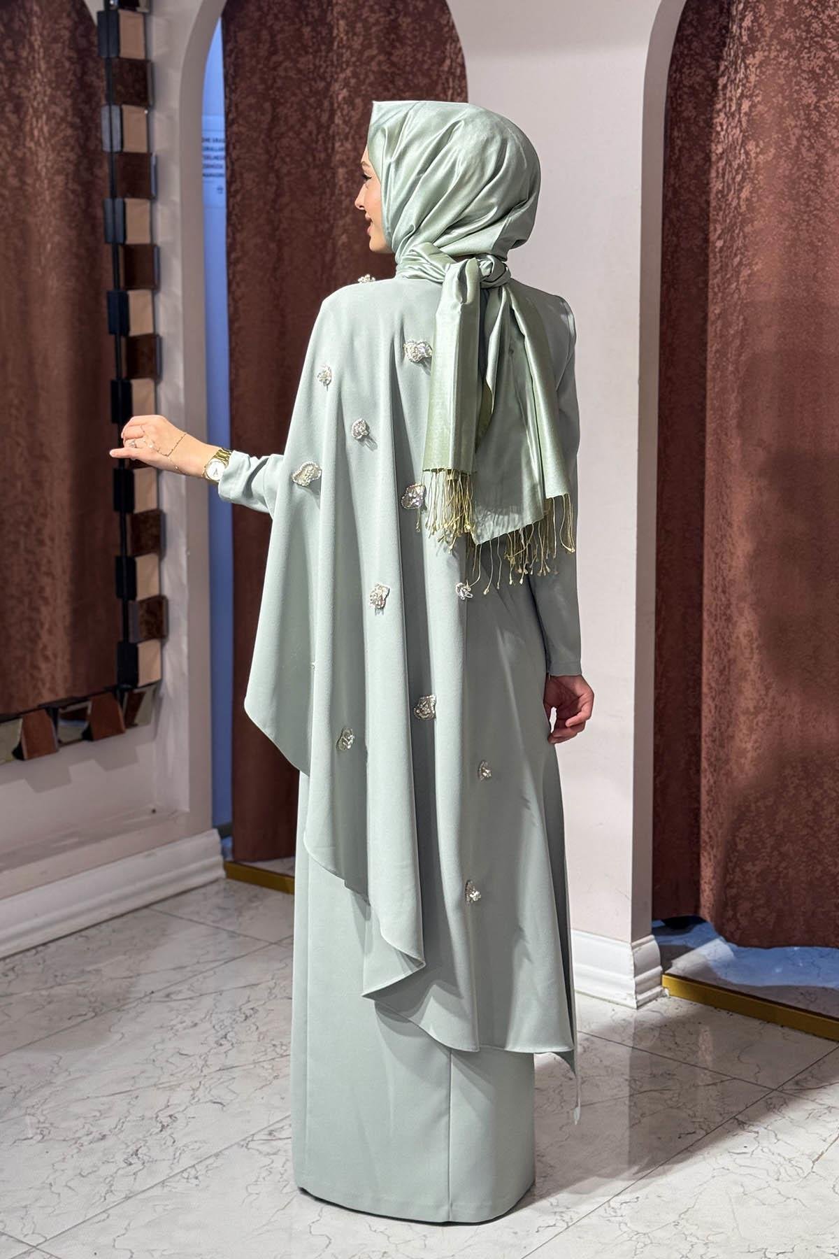 JAMILA SARAH Dilruba Abiye SS25-3112 Nil Yeşili